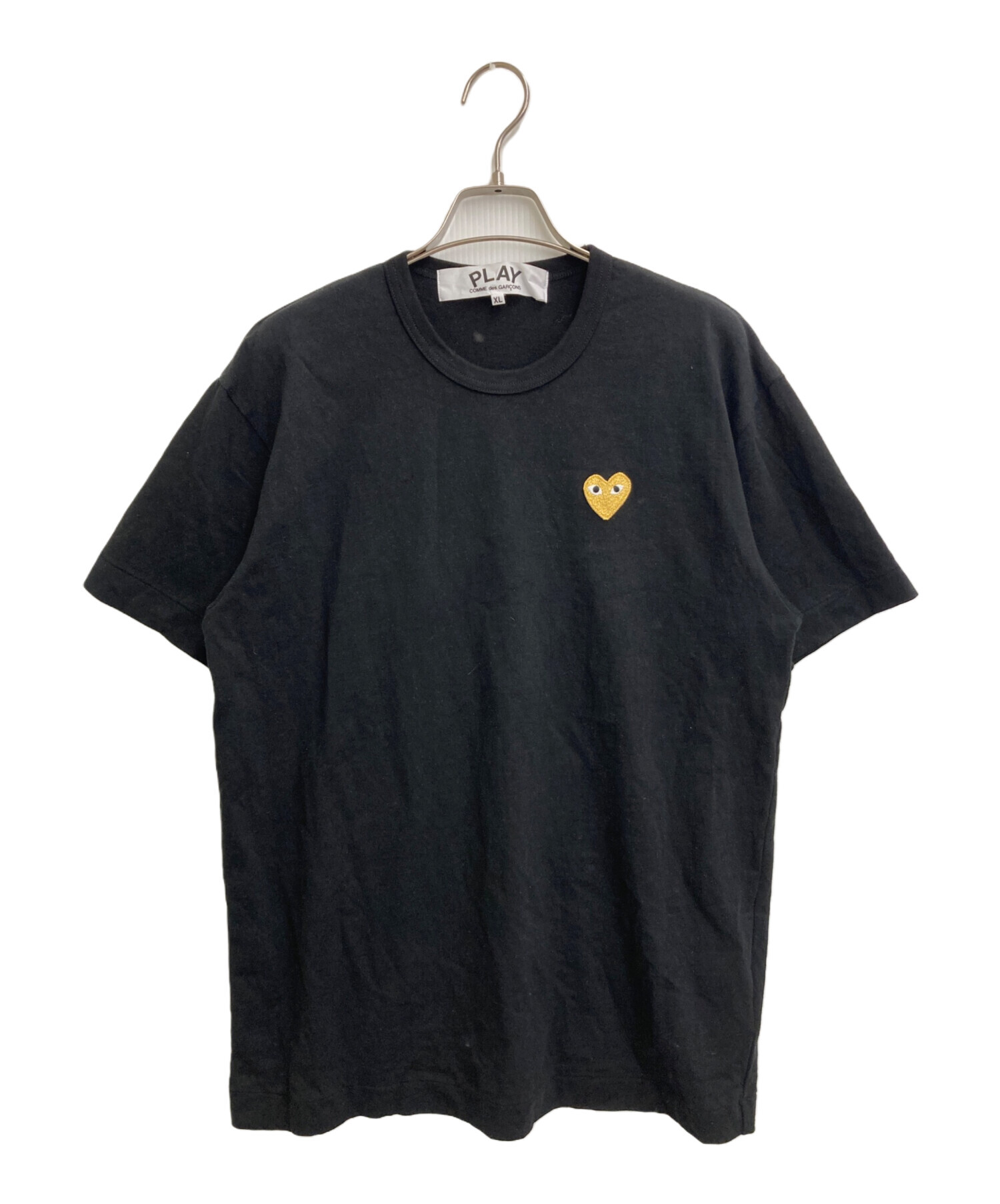 PLAY COMME des GARCONS (プレイ コムデギャルソン) GOLD HEART T-SHIRT ブラック サイズ:XL