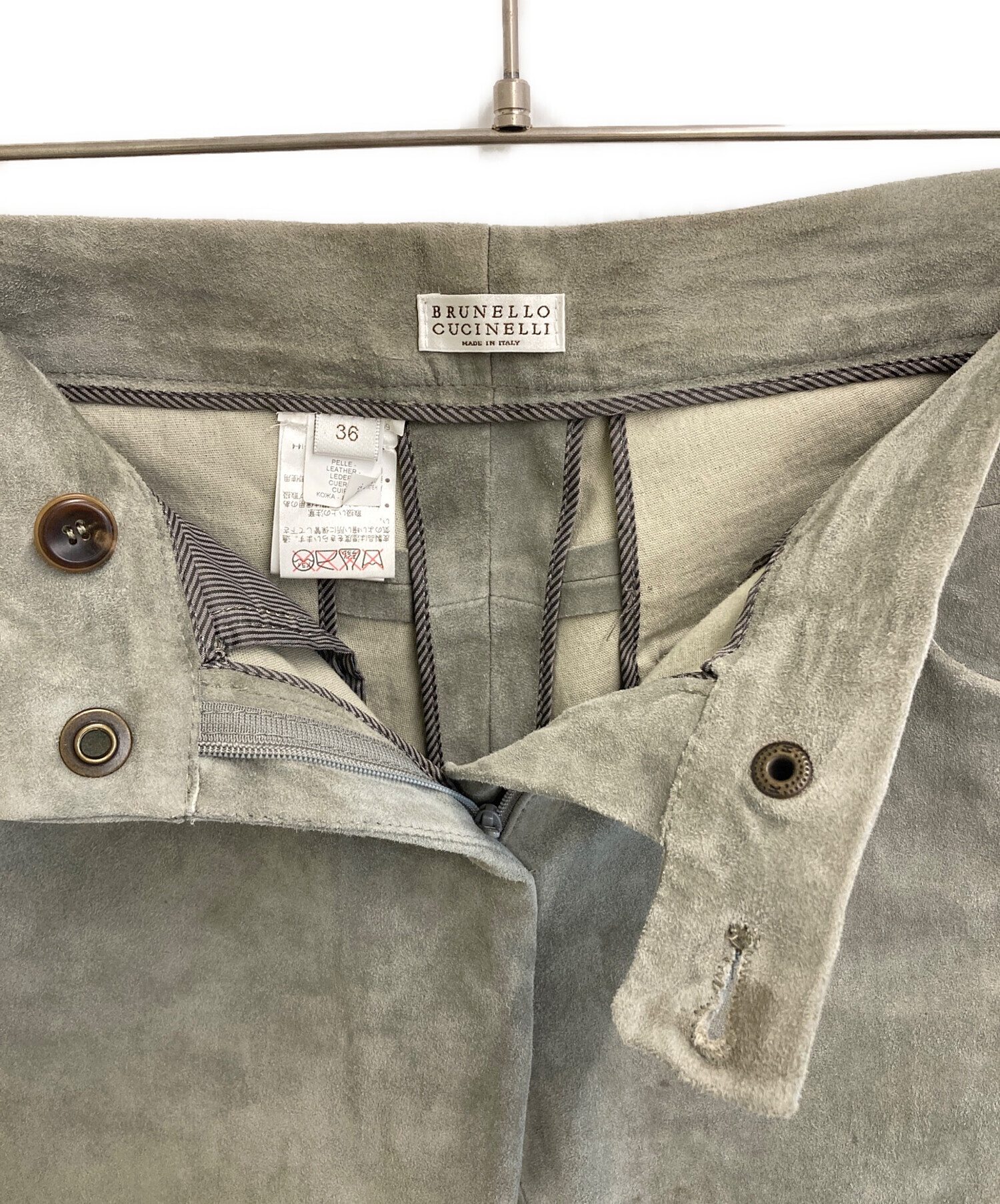 中古・古着通販】BRUNELLO CUCINELLI (ブルネロクチネリ) ラムスエードパンツ ライトグレー サイズ:36｜ブランド・古着通販  トレファク公式【TREFAC FASHION】スマホサイト