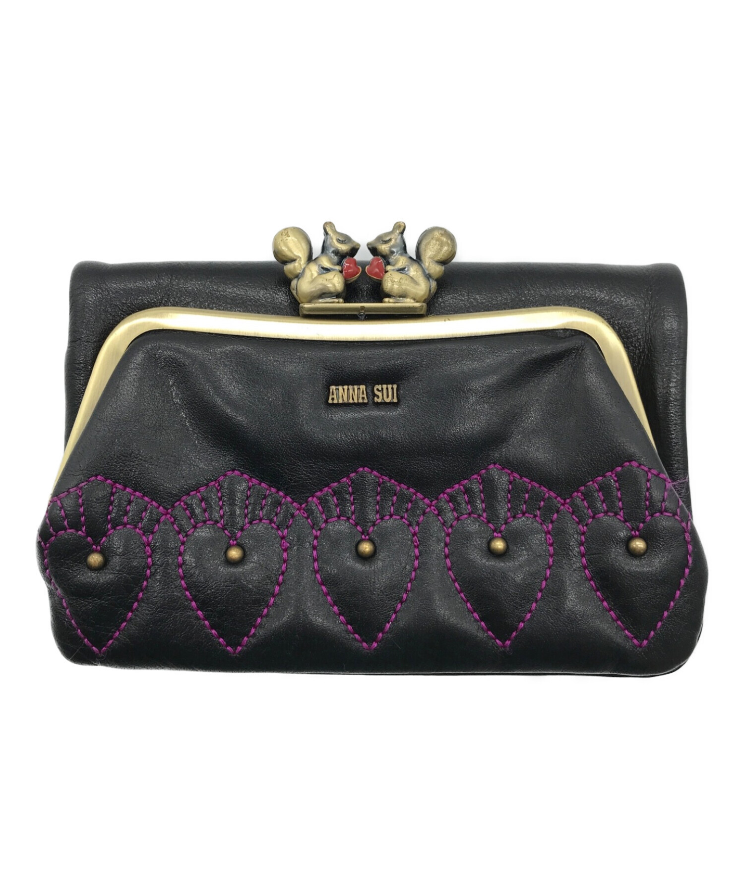 中古・古着通販】ANNA SUI (アナスイ) がま口財布 ブラック｜ブランド