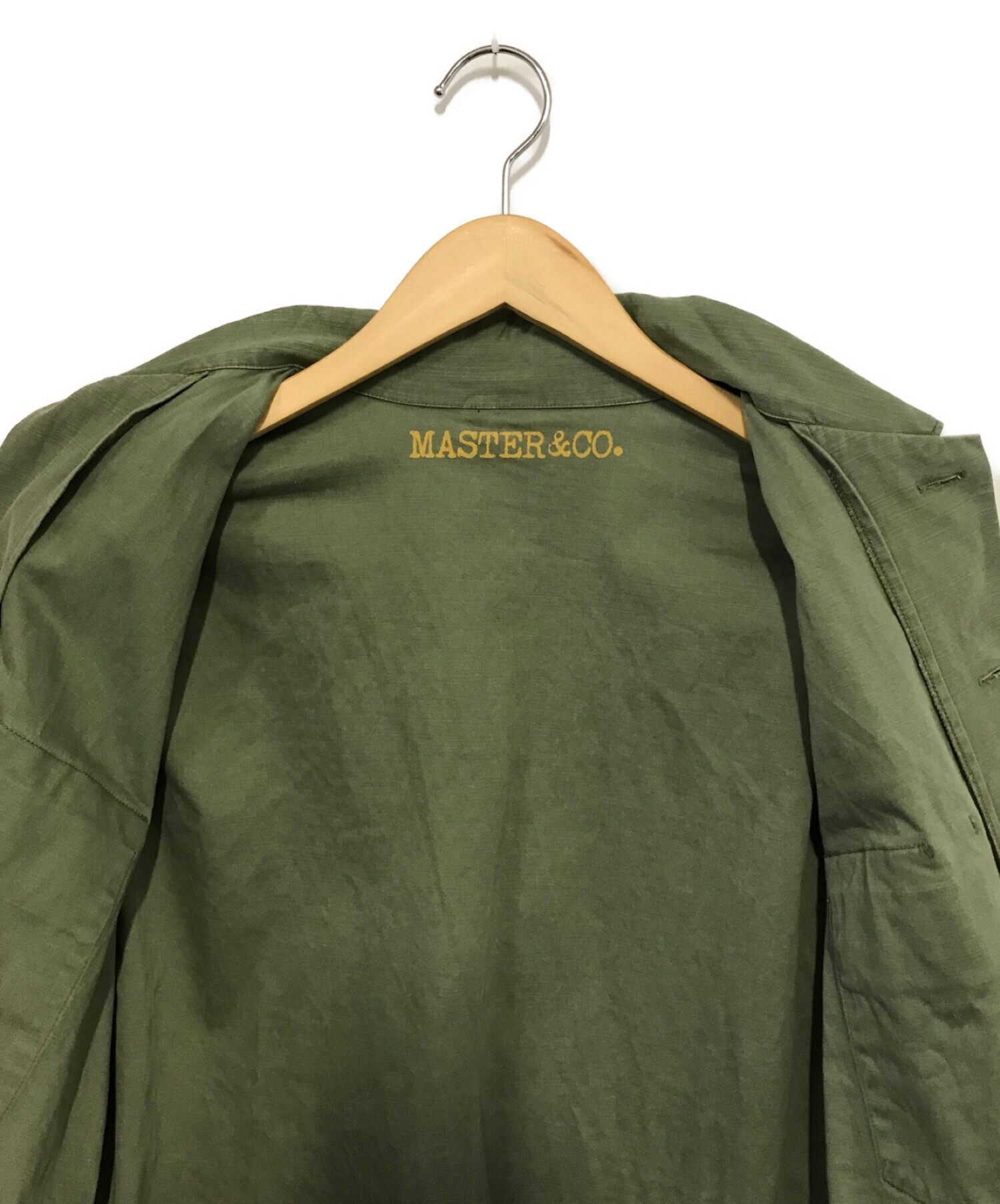 MASTER&CO. (マスターアンドコー) US NAVYミリタリーシャツジャケット カーキ サイズ:S