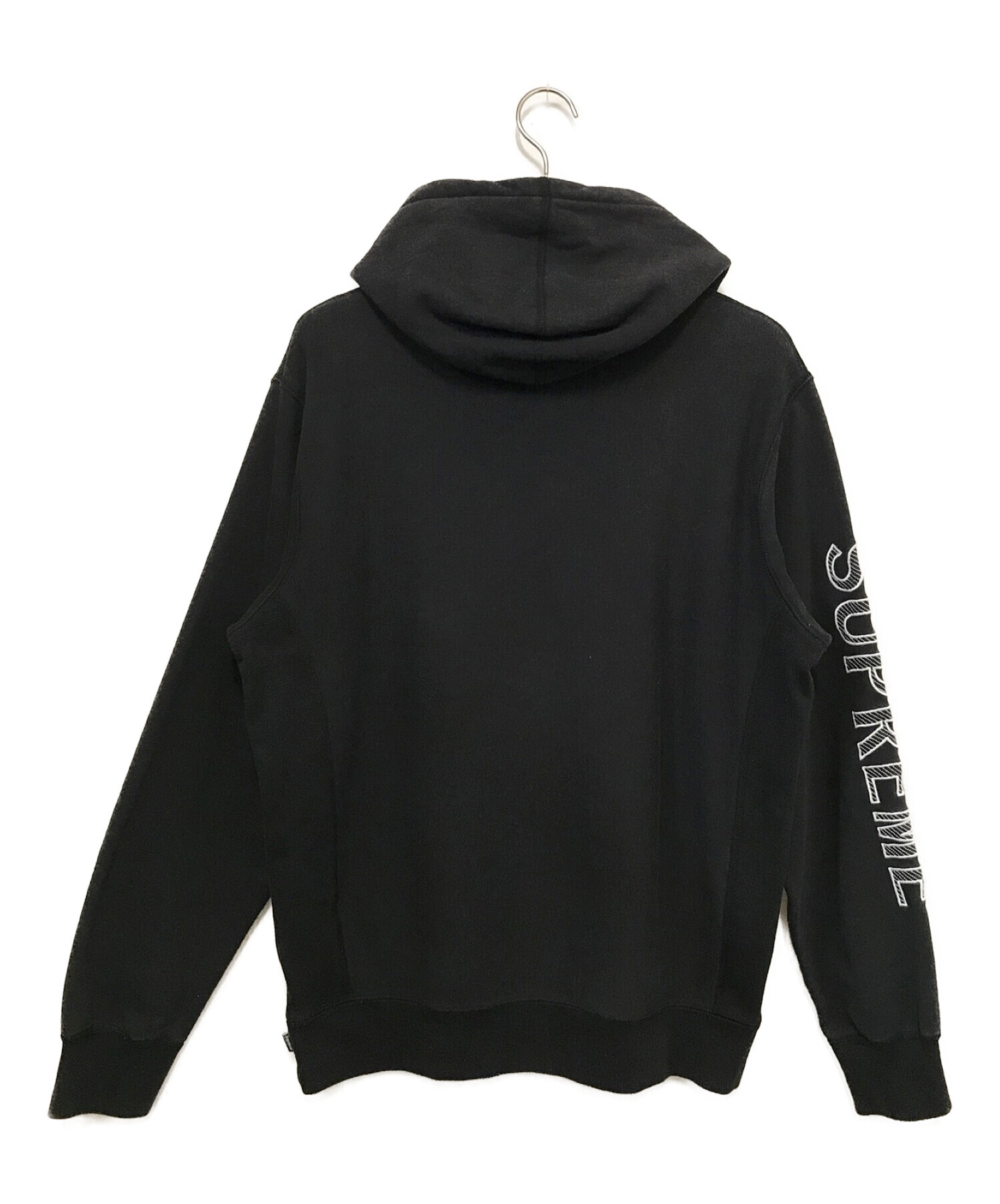 SUPREME (シュプリーム) Sleeve Embroidery Hooded Sweatshirt（プルオーバーパーカー） ブラック サイズ:M