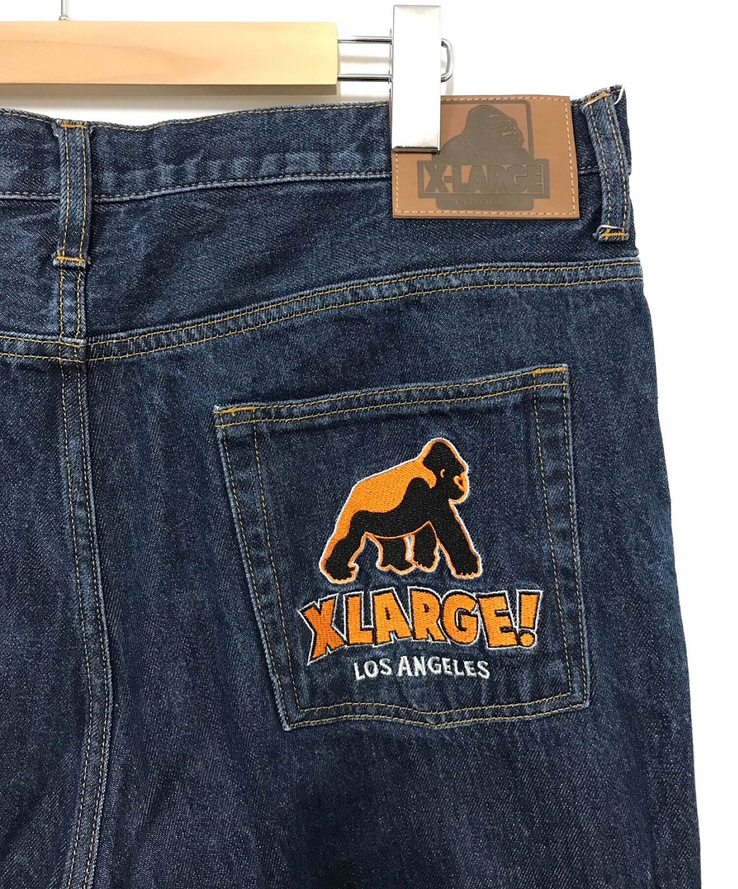 X-LARGE (エクストララージ) ロゴ刺繍デニムパンツ サイズ:W36