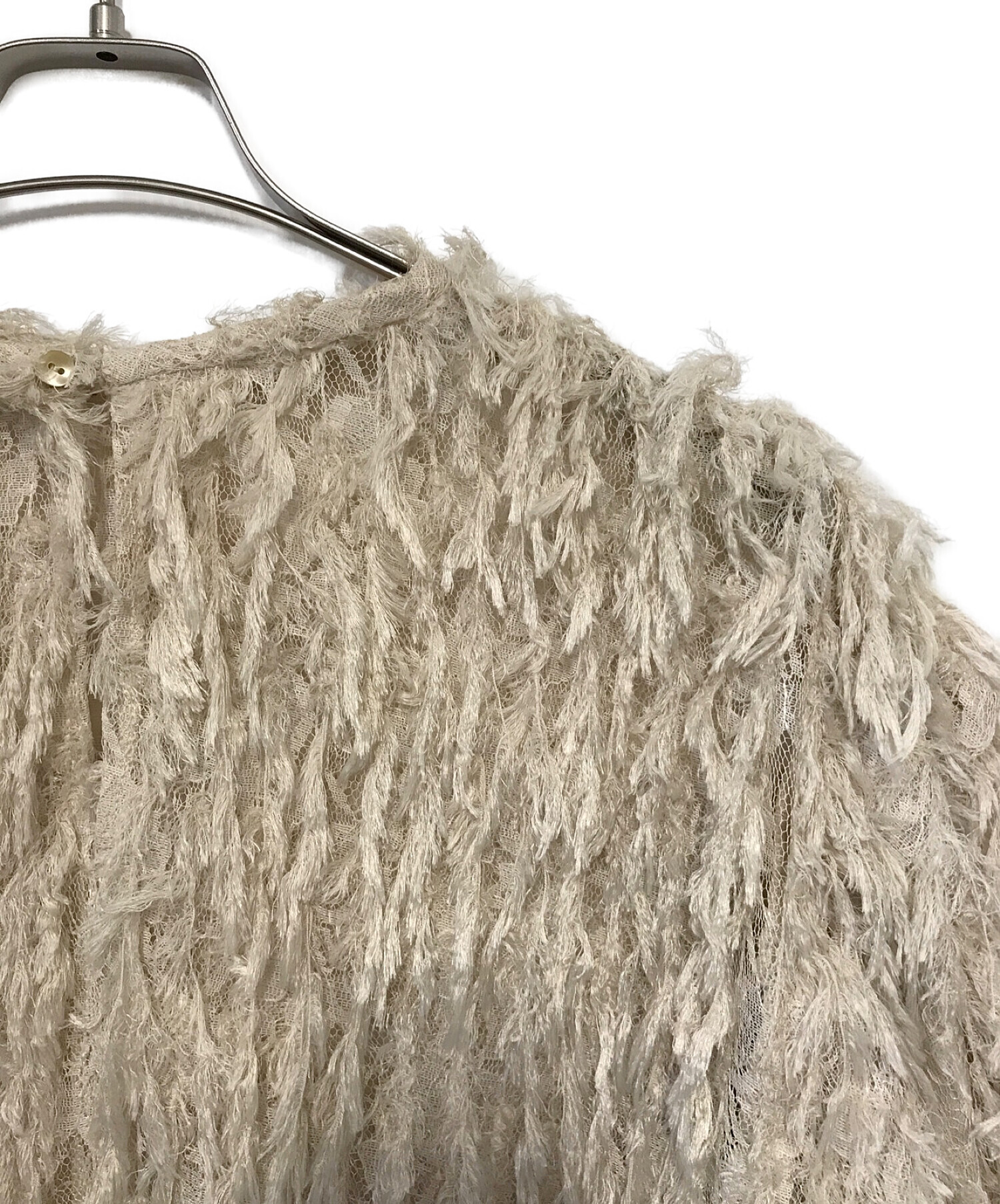 中古・古着通販】CLANE (クラネ) FRINGE LACE TOPS ベージュ サイズ:1