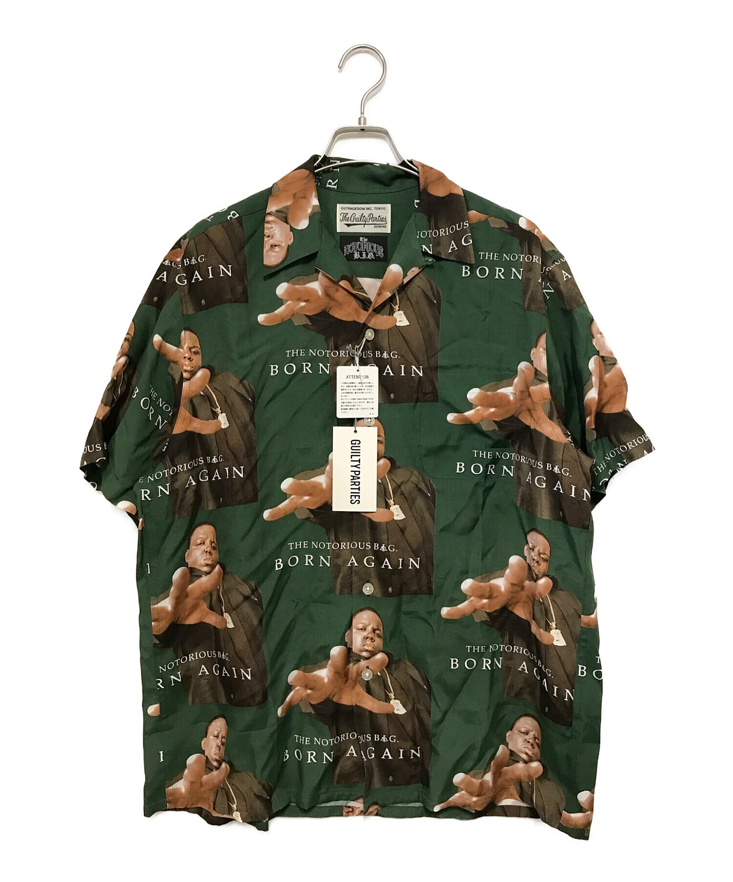 中古・古着通販】WACKO MARIA (ワコマリア) S/S HAWAIIAN SHIRT The NOTORIOUS B.I.G グリーン  サイズ:M｜ブランド・古着通販 トレファク公式【TREFAC FASHION】スマホサイト