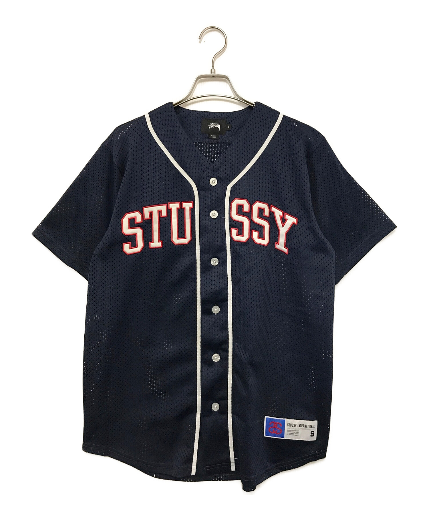 stussy (ステューシー) ベースボールシャツ ネイビー サイズ:S