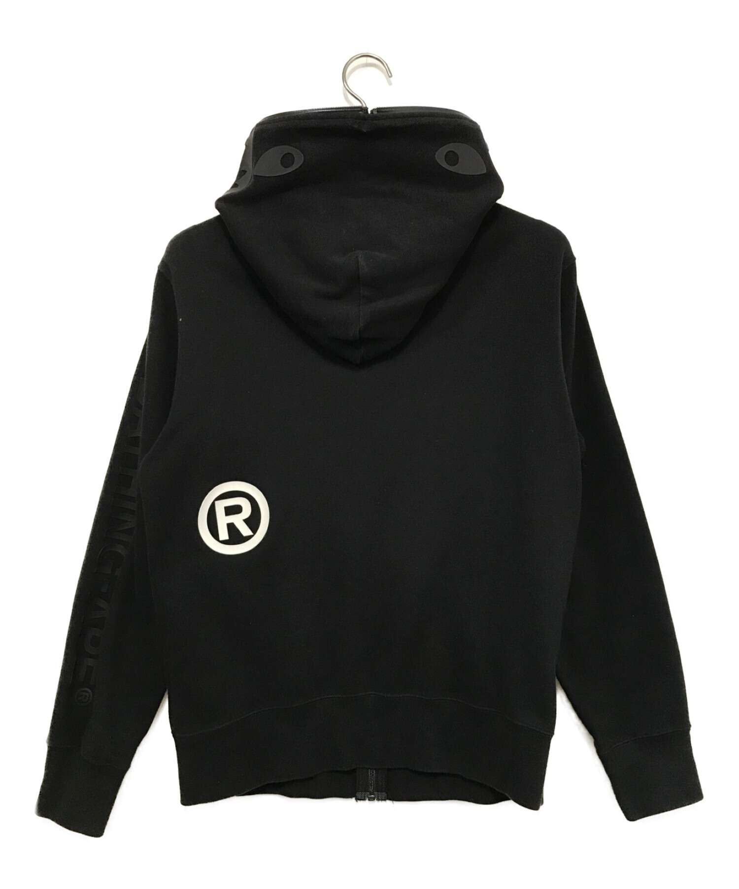 A BATHING APE (アベイシングエイプ) ダブルニット シャーク フーディ ブラック サイズ:M