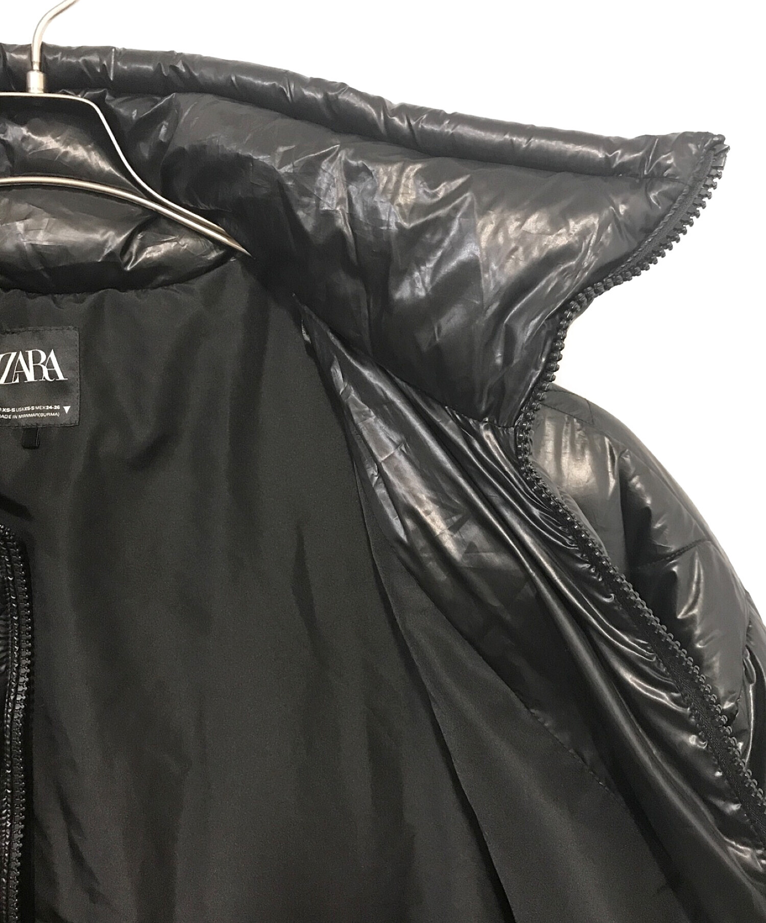 ZARA (ザラ) ウォーターレペレント パフジャケット ブラック サイズ:XS～S