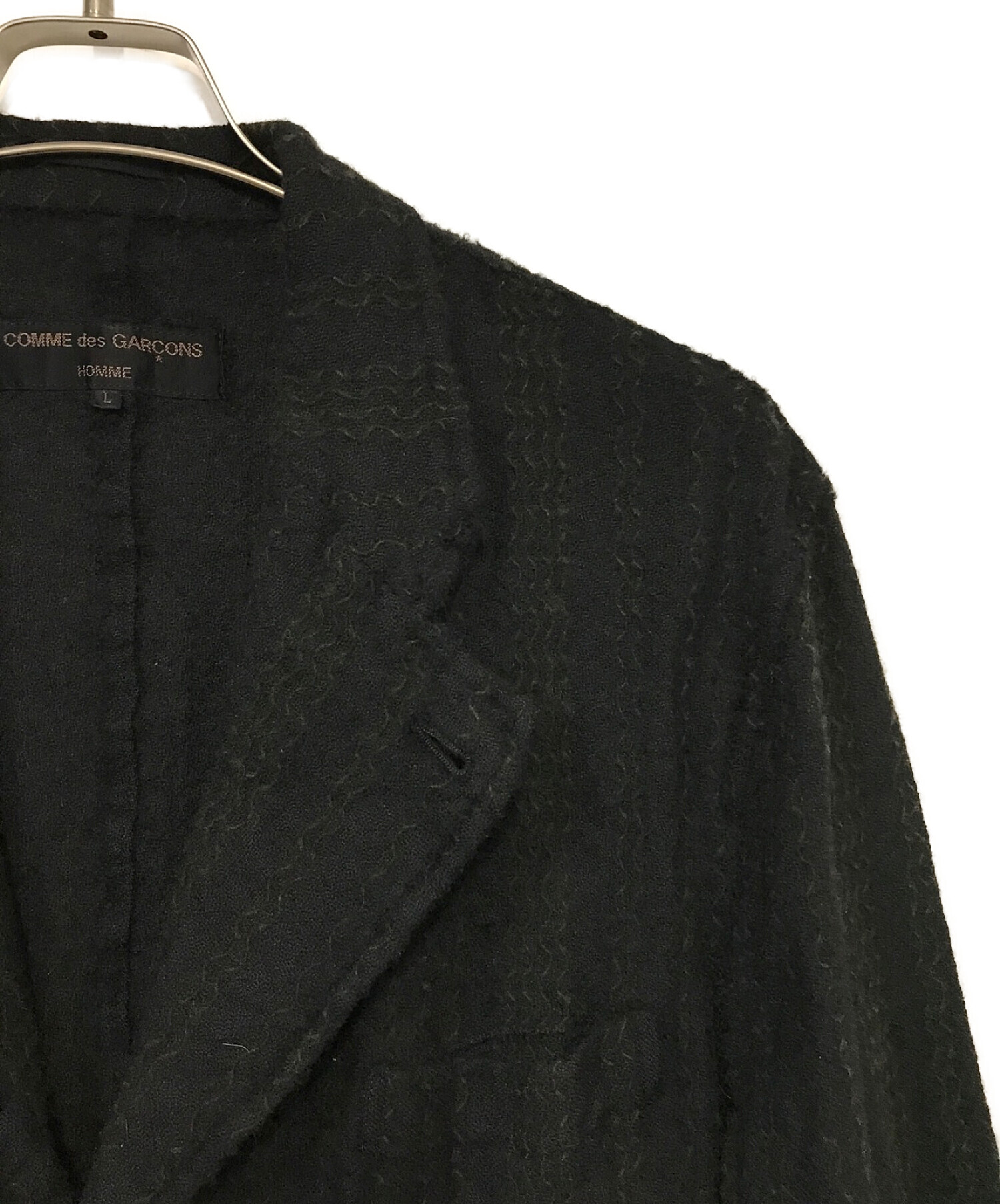 COMME des GARCONS HOMME (コムデギャルソン オム) ヴィンテージ縮絨ウールジャケット ブラック サイズ:Ⅼ
