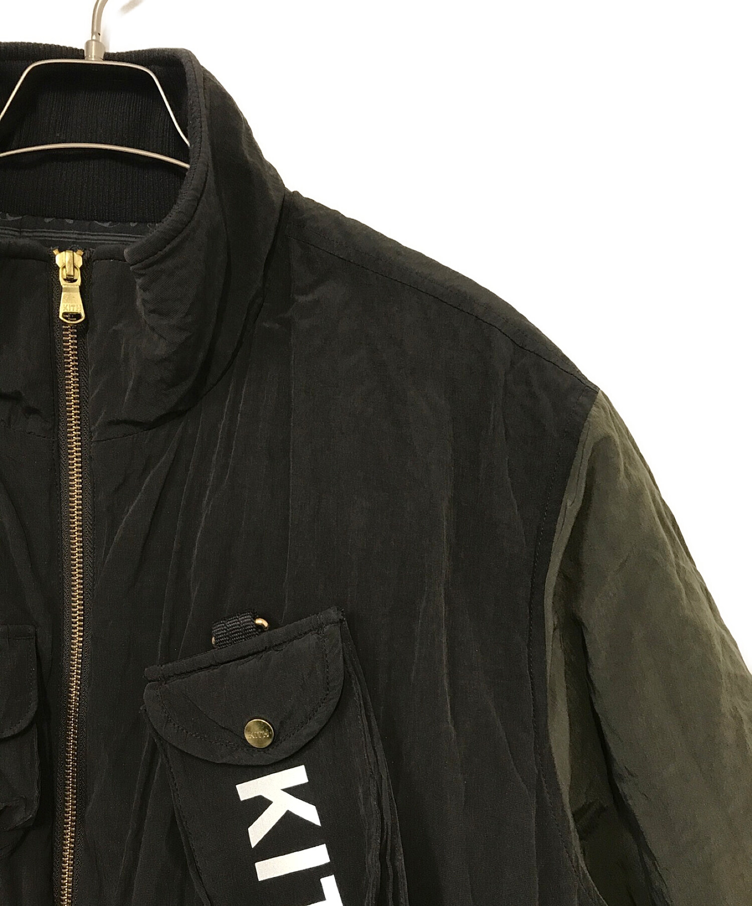 KITH (キス) Aviation Bomber Jacket ブラック×ネイビー×カーキ サイズ:SIZE XL