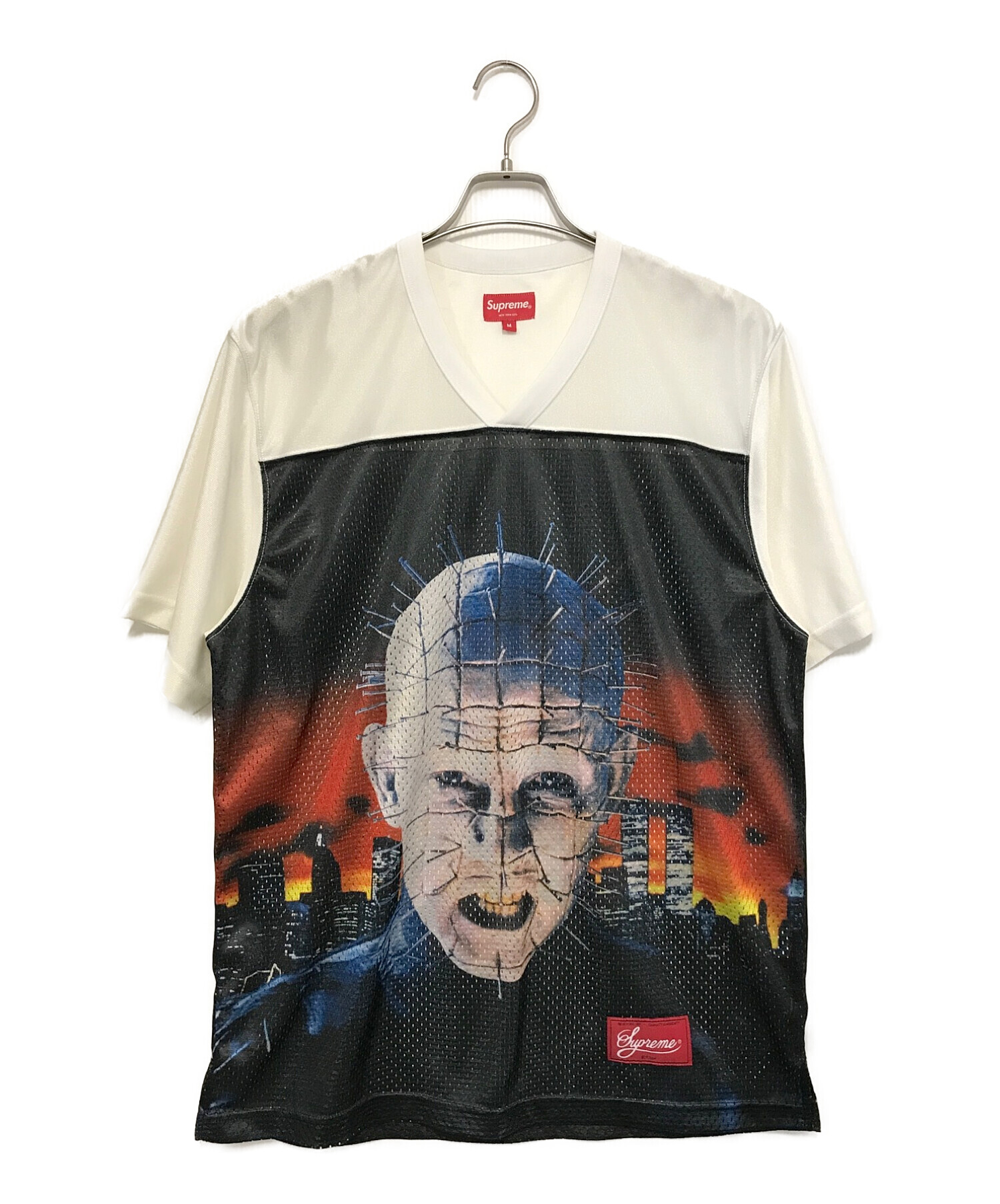 SUPREME (シュプリーム) Hellraiser Football Jersey Hellon Earth Tee ホワイト×ブラック サイズ:M