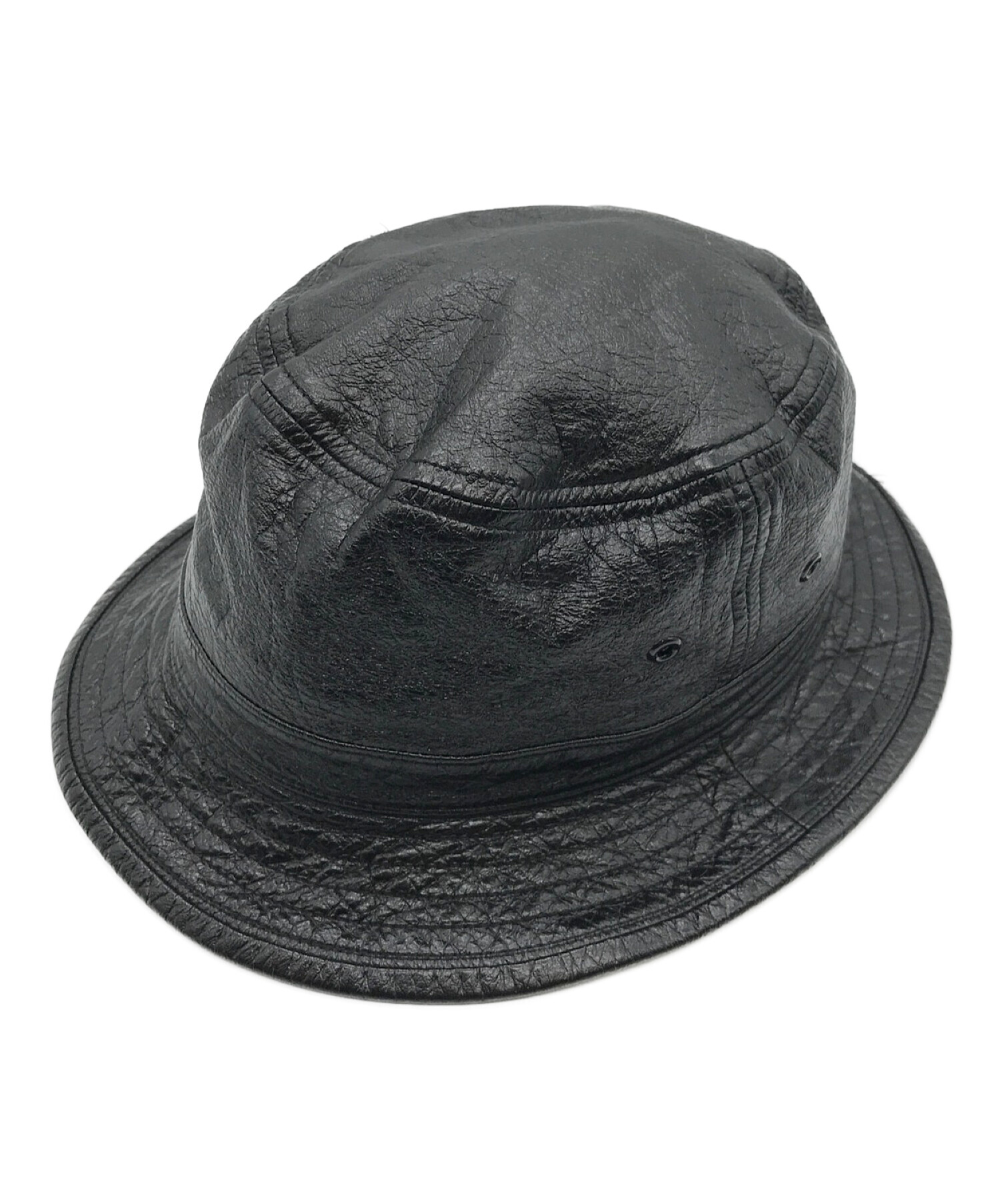 McCOY SPORTSWEAR (マッコイ スポーツウエア) HORSEHIDE PORKPIE HAT（ホースハイド ポークパイ ハット）  ブラック サイズ:7 1/2