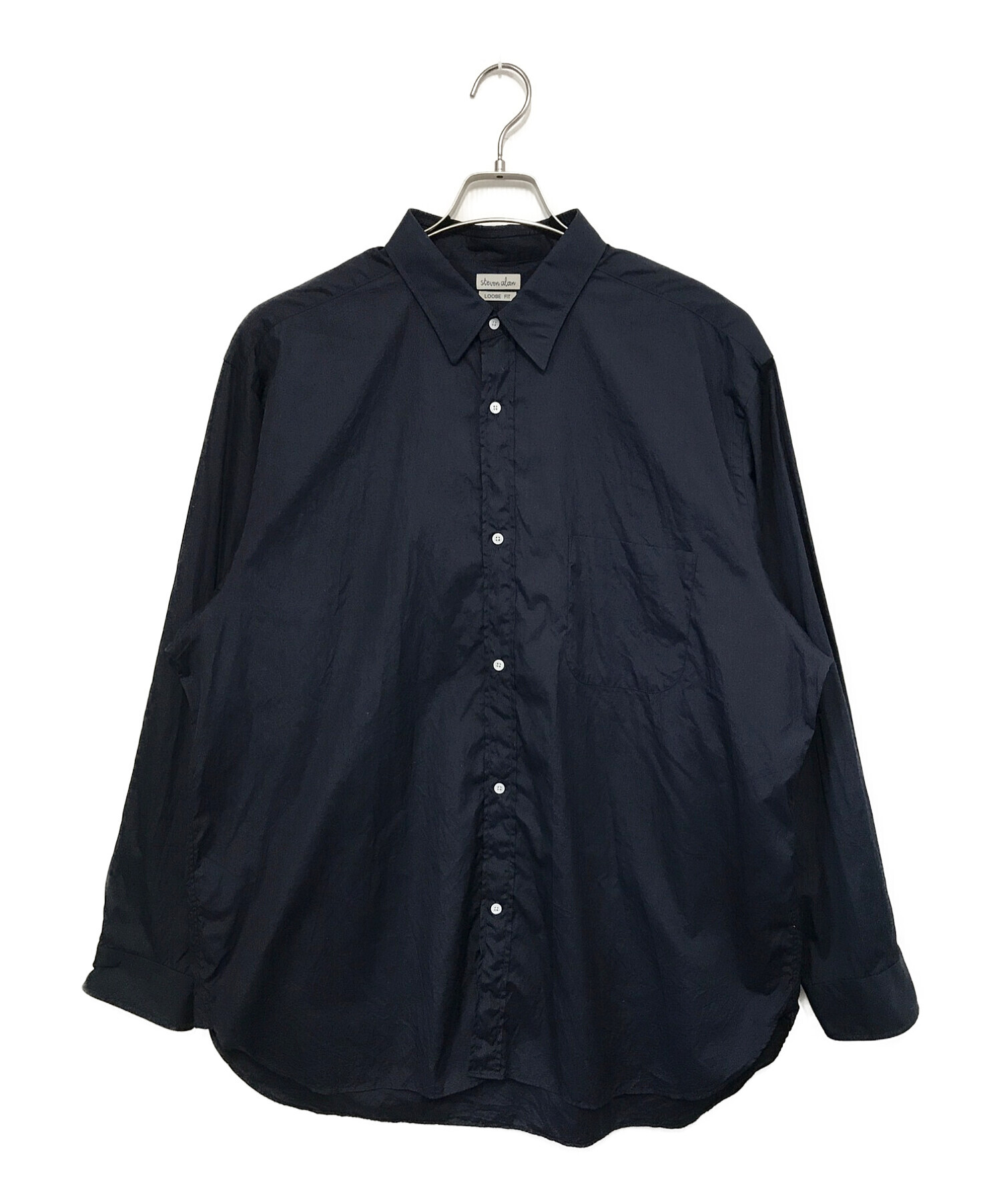 STEVEN ALAN (スティーブンアラン) 140/2 BRD A/DRESS REGULAR COLLAR SHIRT-LOOSE ネイビー  サイズ:XL