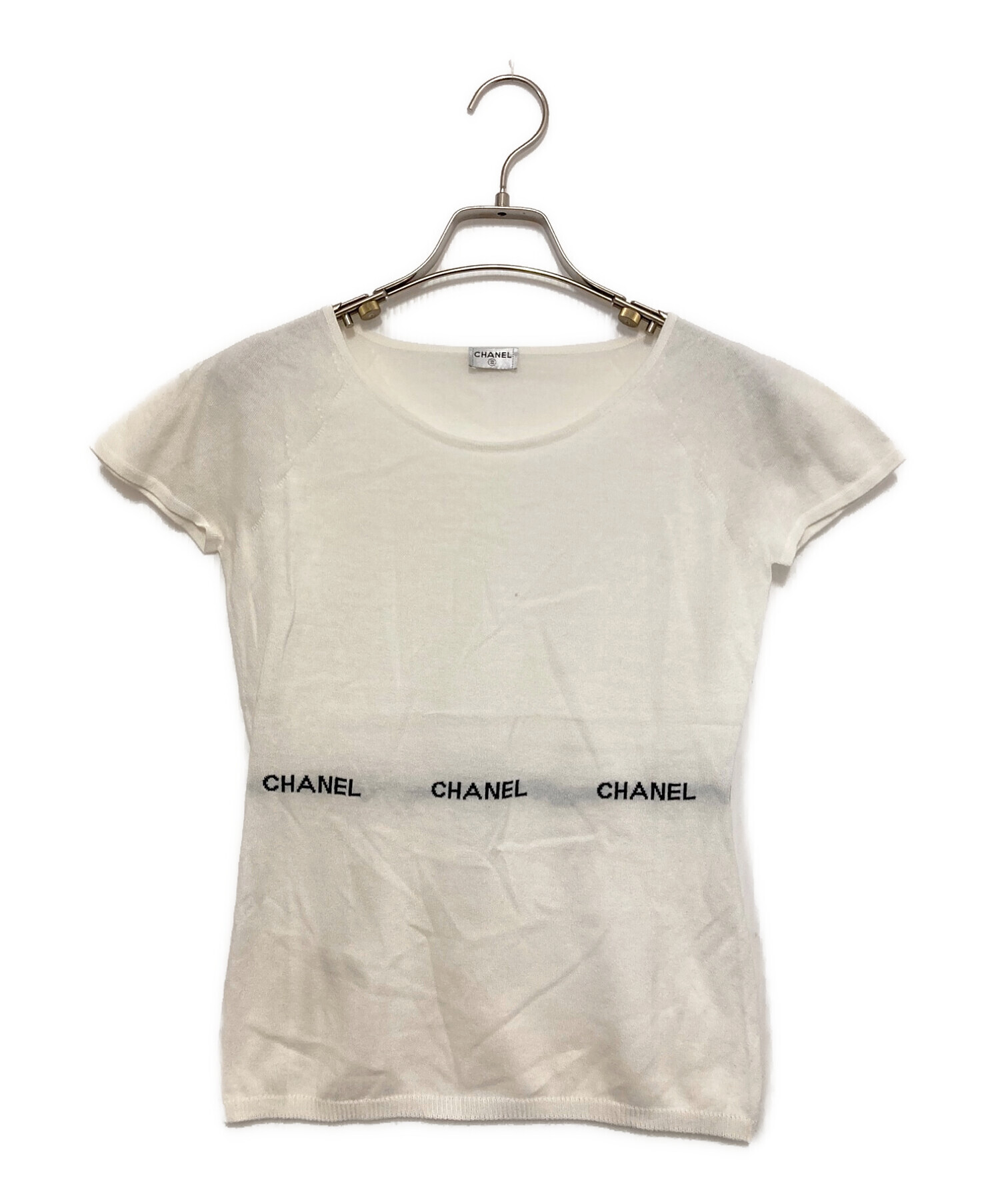 中古・古着通販】CHANEL (シャネル) ニットカットソー ホワイト