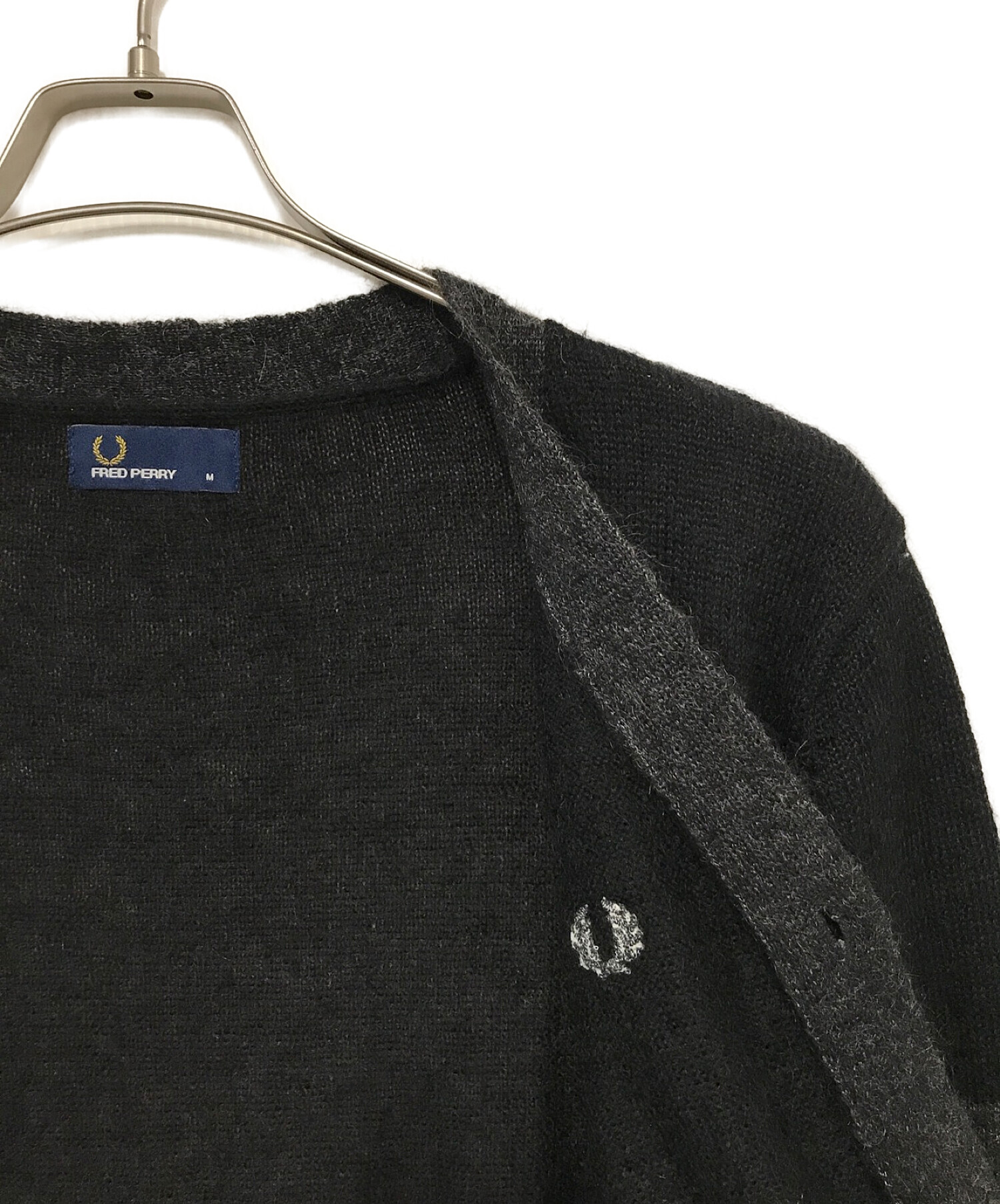 FRED PERRY (フレッドペリー) モヘヤカーディガン ブラック サイズ:M