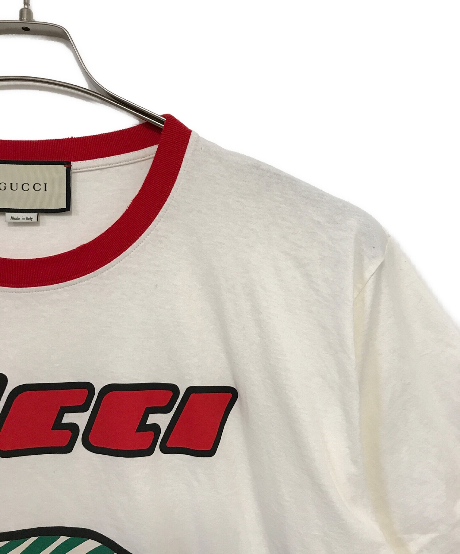 GUCCI (グッチ) キャットプリントTシャツ ホワイト サイズ:XL