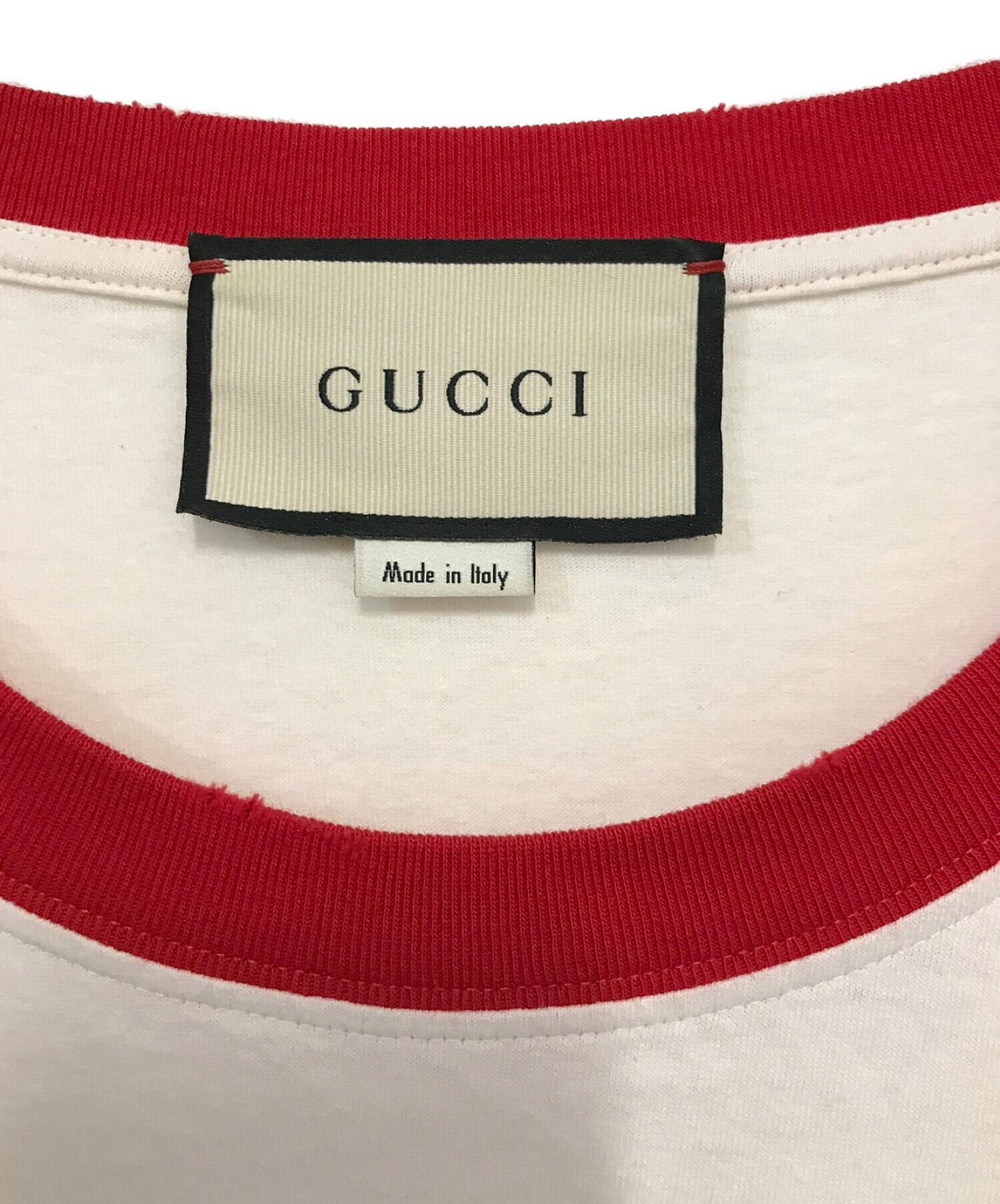 GUCCI (グッチ) キャットプリントTシャツ ホワイト サイズ:XL