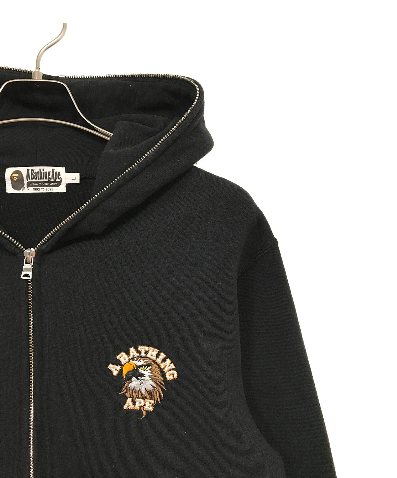 A BATHING APE (ア ベイシング エイプ) EAGLE FULL ZIP HOODIE ブラック サイズ:Ⅼ