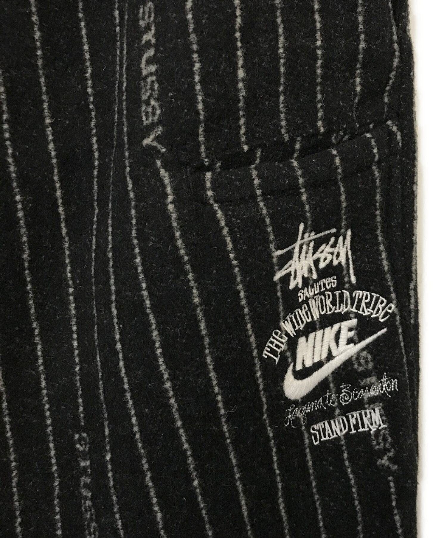 中古・古着通販】STUSSY×NIKE (ステューシー×ナイキ) Stripe Wool Pant ブラック サイズ:Ⅼ｜ブランド・古着通販  トレファク公式【TREFAC FASHION】スマホサイト