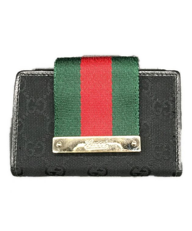 中古・古着通販】GUCCI (グッチ) シェリーライン 2つ折り財布 ブラック｜ブランド・古着通販 トレファク公式【TREFAC  FASHION】スマホサイト