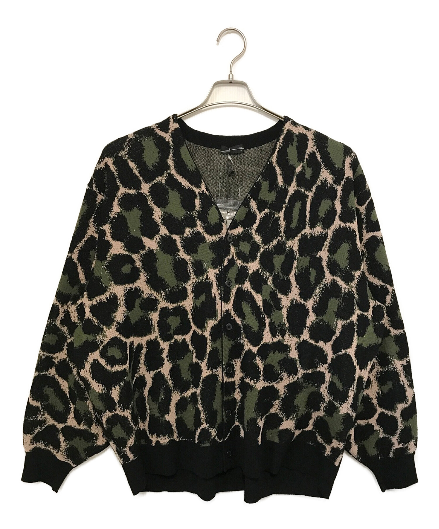 LAD MUSICIAN (ラッドミュージシャン) POLYESTER WJQ KNIT LEOPARD CARDIGAN ブラック サイズ:44