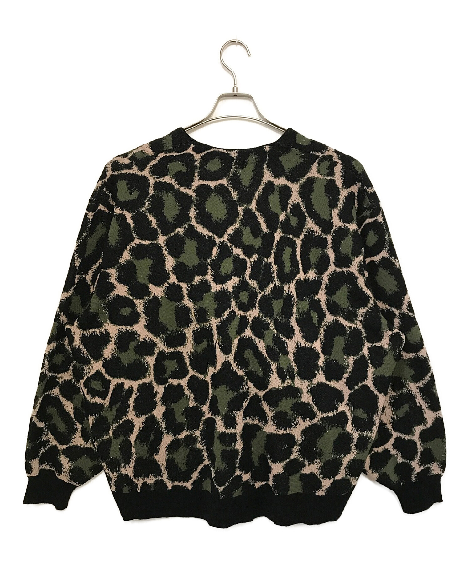 LAD MUSICIAN (ラッドミュージシャン) POLYESTER WJQ KNIT LEOPARD CARDIGAN ブラック サイズ:44