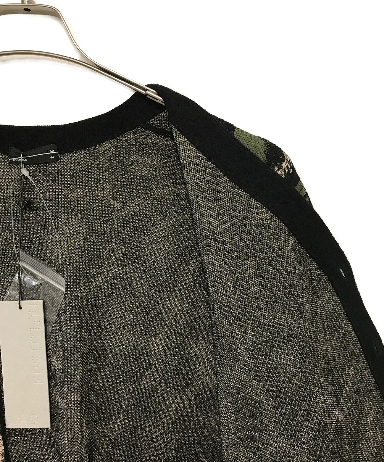 LAD MUSICIAN (ラッドミュージシャン) POLYESTER WJQ KNIT LEOPARD CARDIGAN ブラック サイズ:44