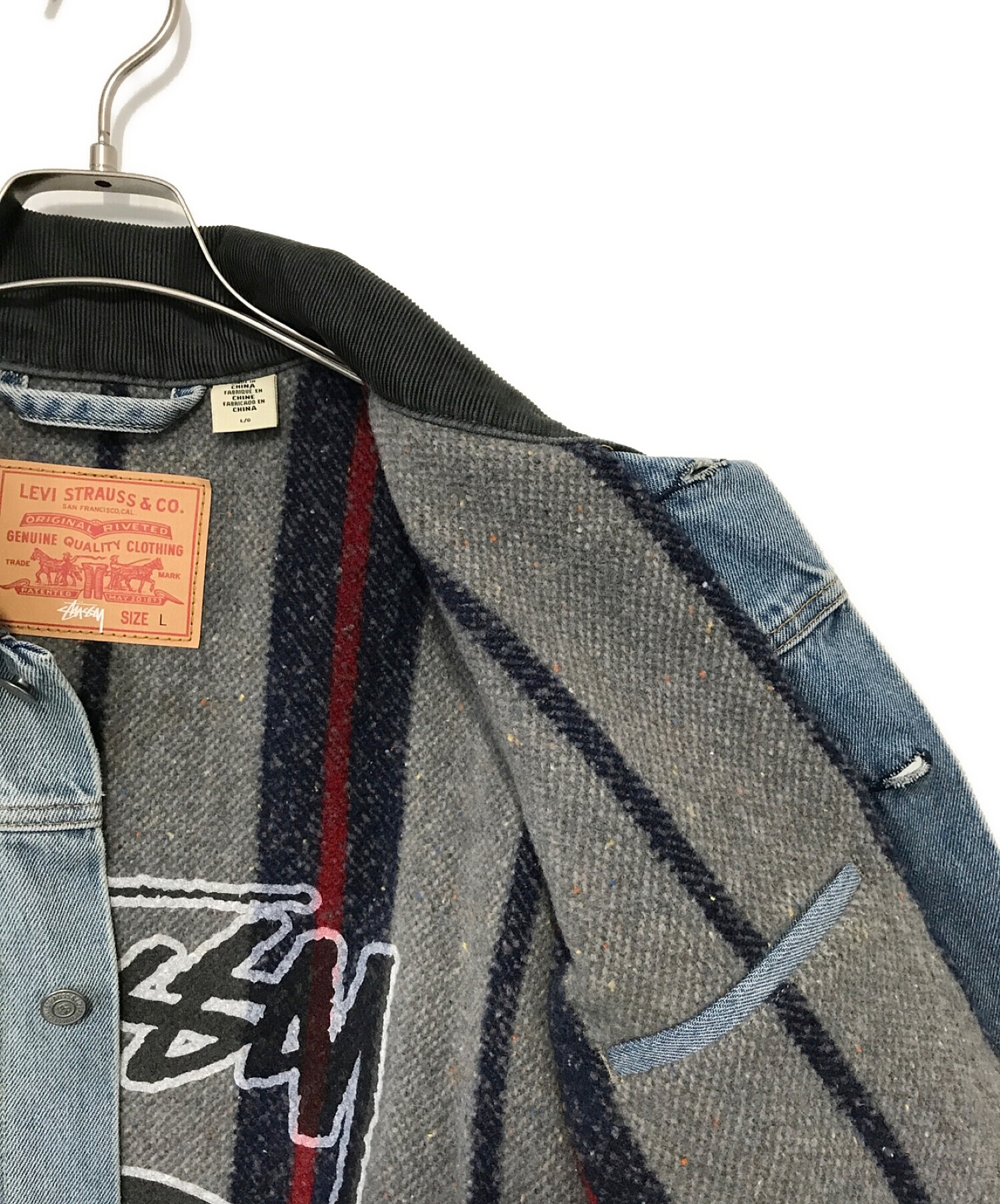 LEVI'S (リーバイス) stussy (ステューシー) EMBOSSEDトラッカージャケット インディゴ サイズ:Ⅼ