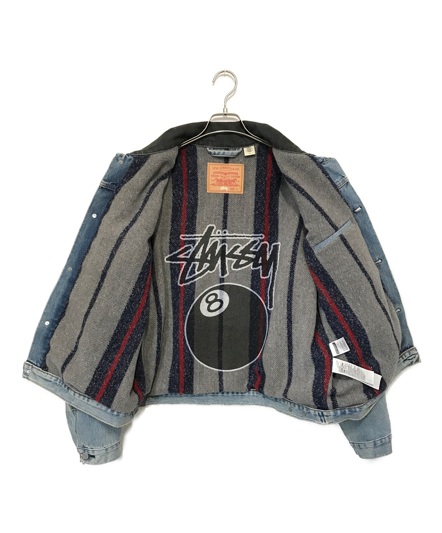 LEVI'S (リーバイス) stussy (ステューシー) EMBOSSEDトラッカージャケット インディゴ サイズ:Ⅼ