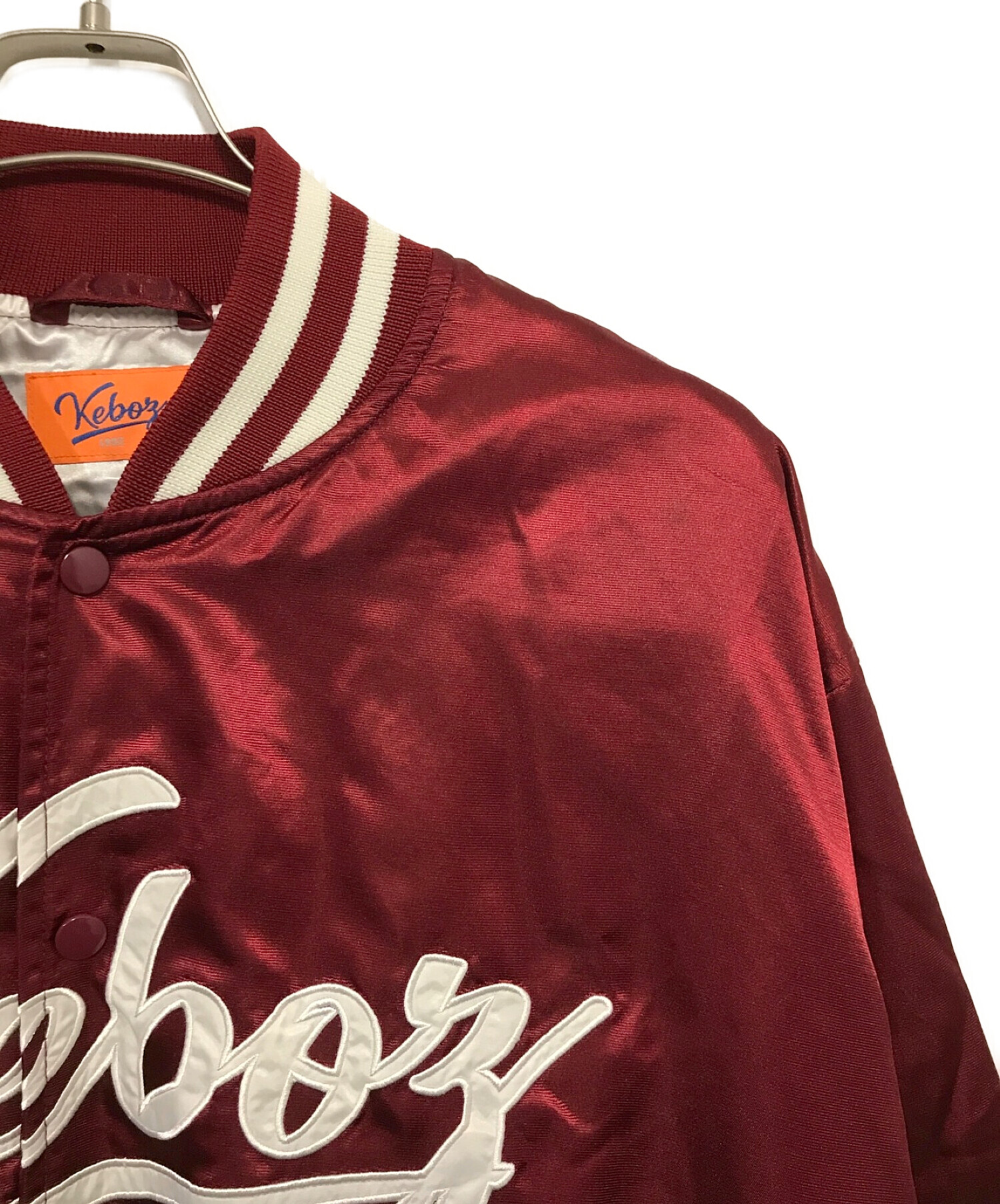 KEBOZ (ケボズ) SATIN VARSITY JACKET レッド サイズ:Ⅼ