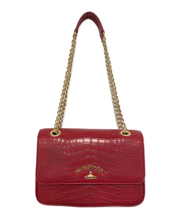 中古・古着通販】Vivienne Westwood ANGLOMANIA (ヴィヴィアンウエストウッド アングロマニア) 型押しチェーンバッグ  レッド｜ブランド・古着通販 トレファク公式【TREFAC FASHION】スマホサイト