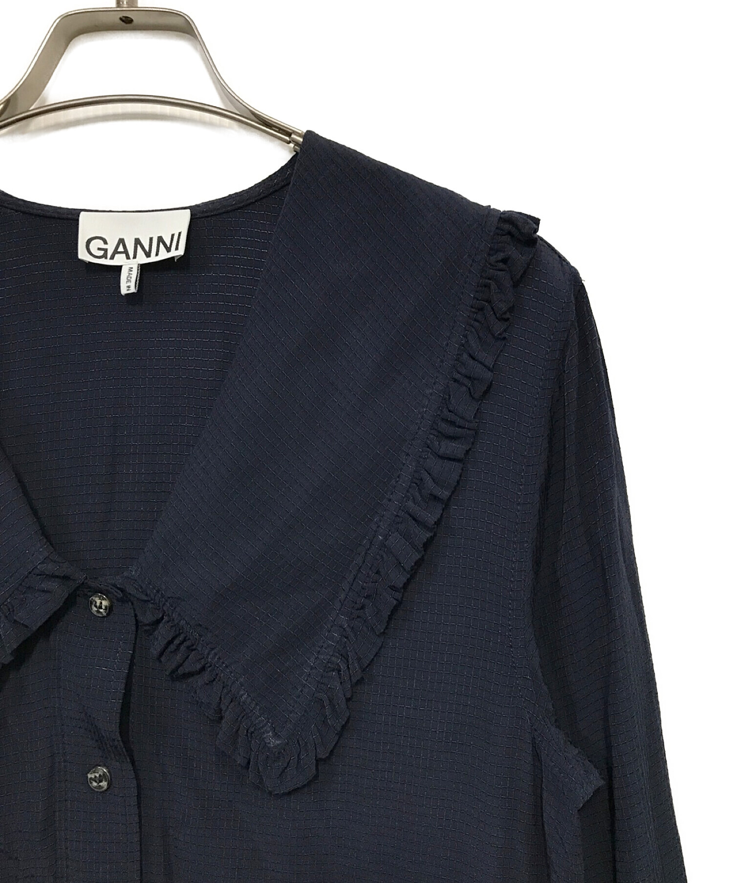 中古・古着通販】GANNI (ガニー) チェルシーカラーワンピース ネイビー