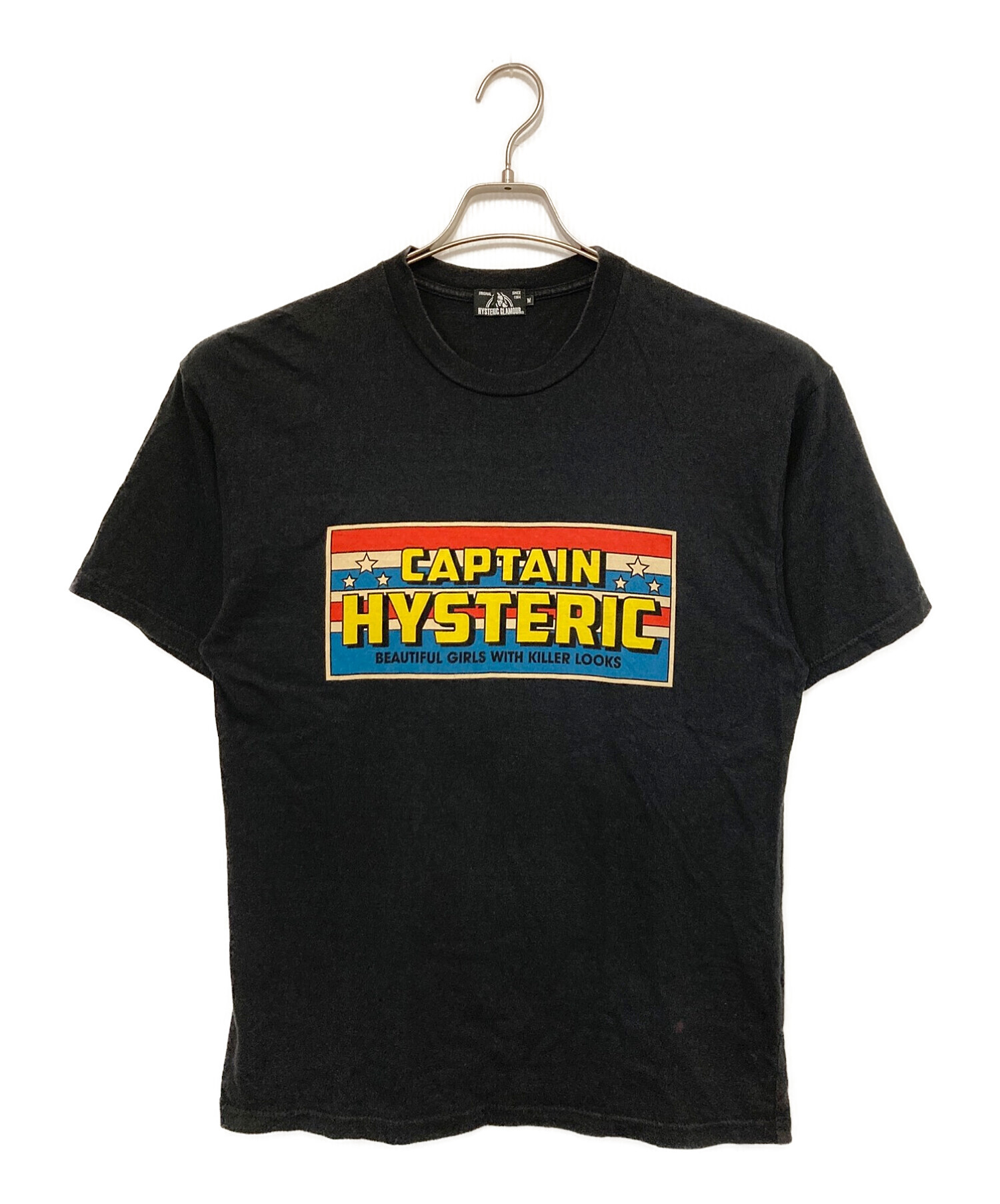 Hysteric Glamour (ヒステリックグラマー) CAPTAIN HYS T-shirt/キャプテン ヒス Tシャツ ブラック サイズ:M