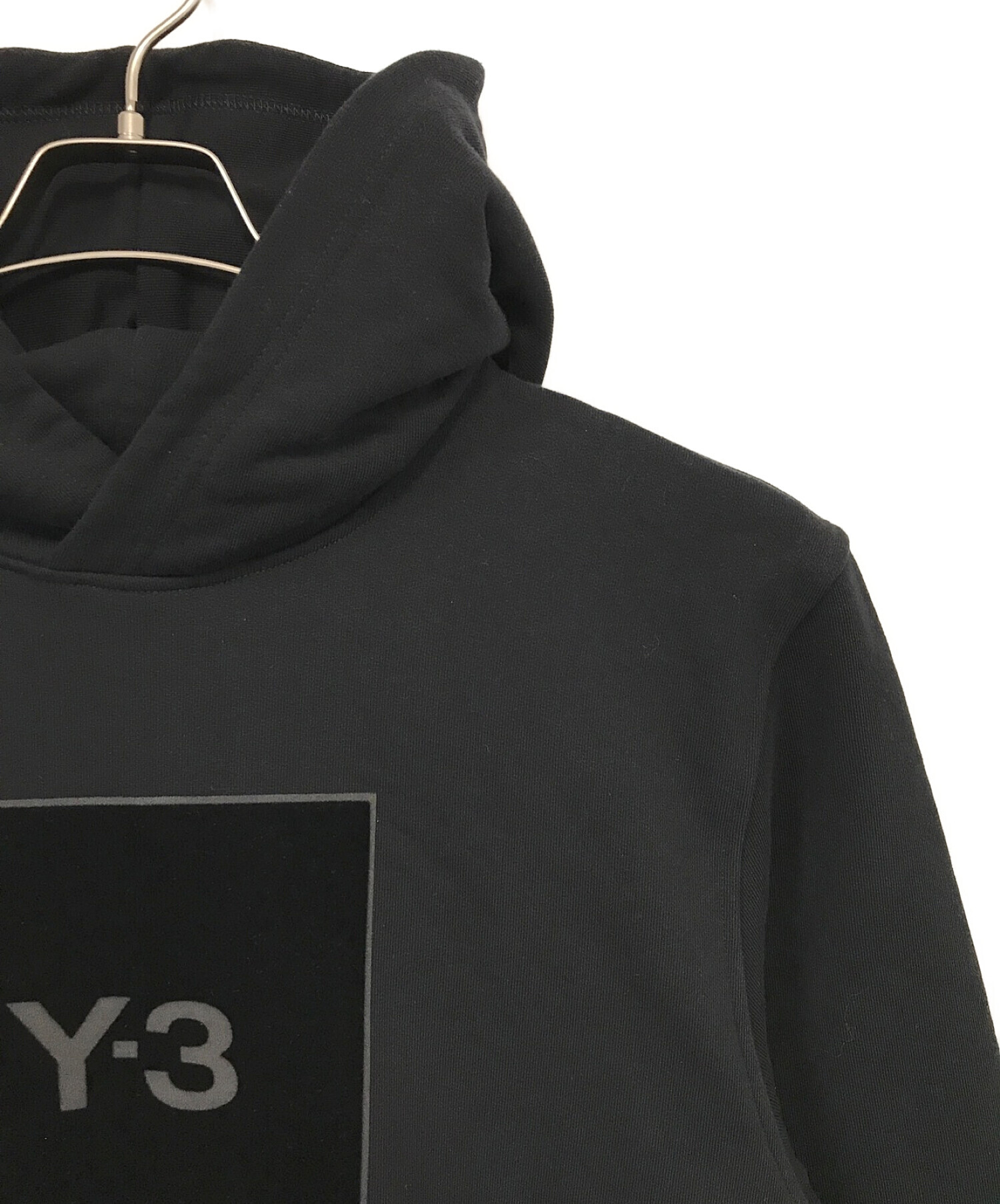 Y-3 (ワイスリー) U SQUARE LOGO HOODIE ブラック サイズ:Ⅼ