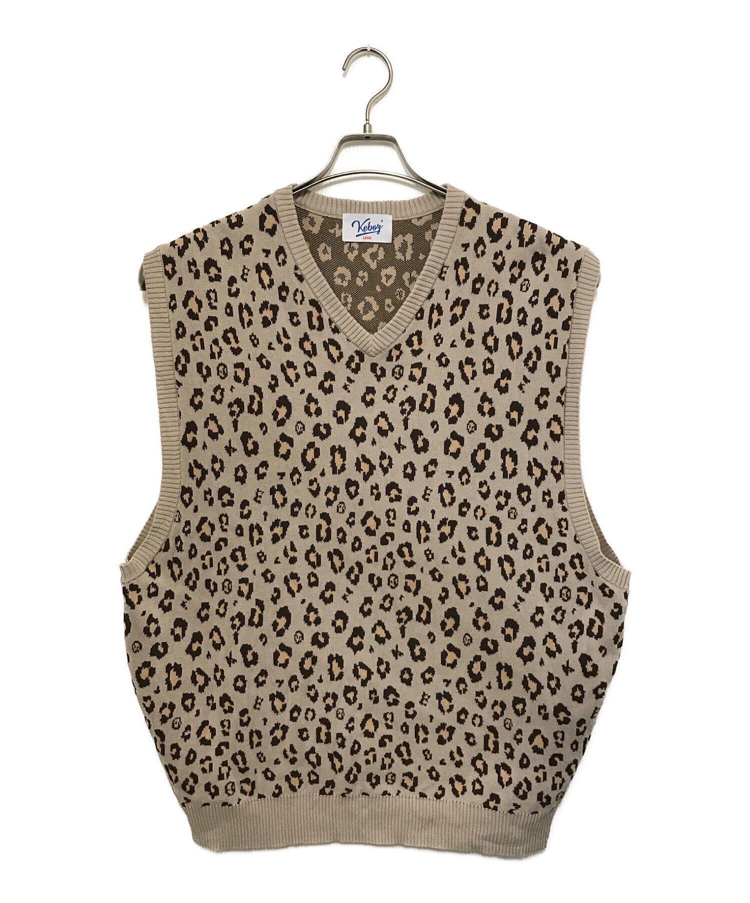 KEBOZ (ケボズ) LEOPARD KNIT VEST / レオパード ニットベスト ベージュ サイズ:Ⅼ