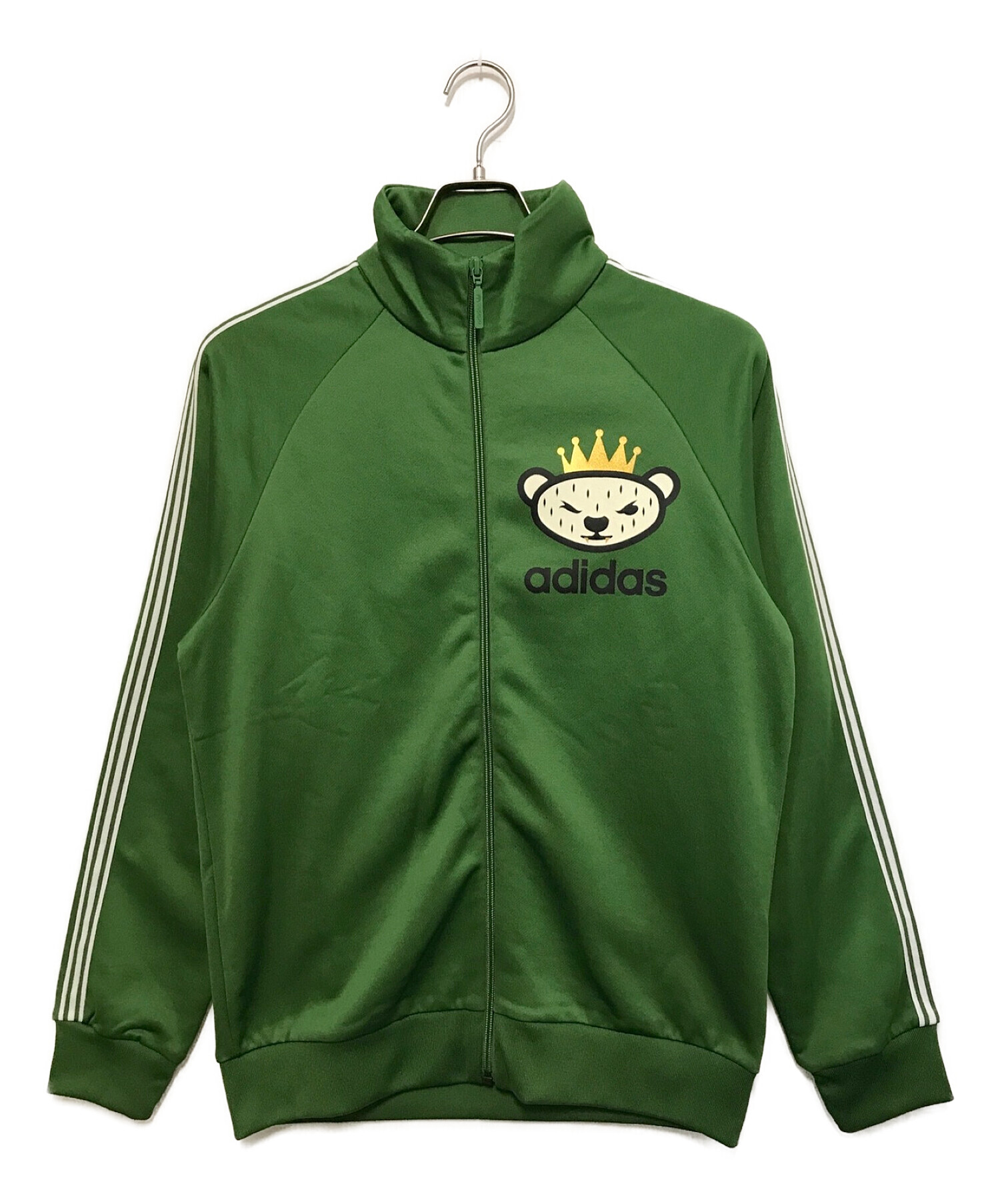 adidas (アディダス) NIGO (二ゴー) ベアー フル ジップ モック スウェット グリーン サイズ:M 未使用品