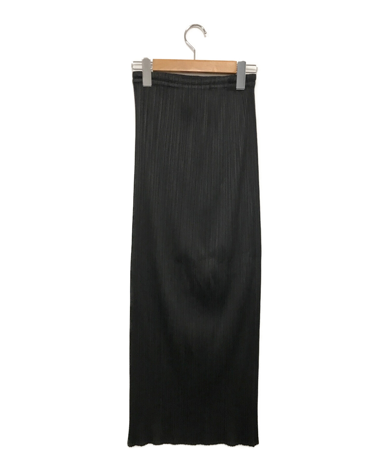 美品 プリーツプリーズ 変形 ロングスカート 青系 総柄 サイズ4 - スカート