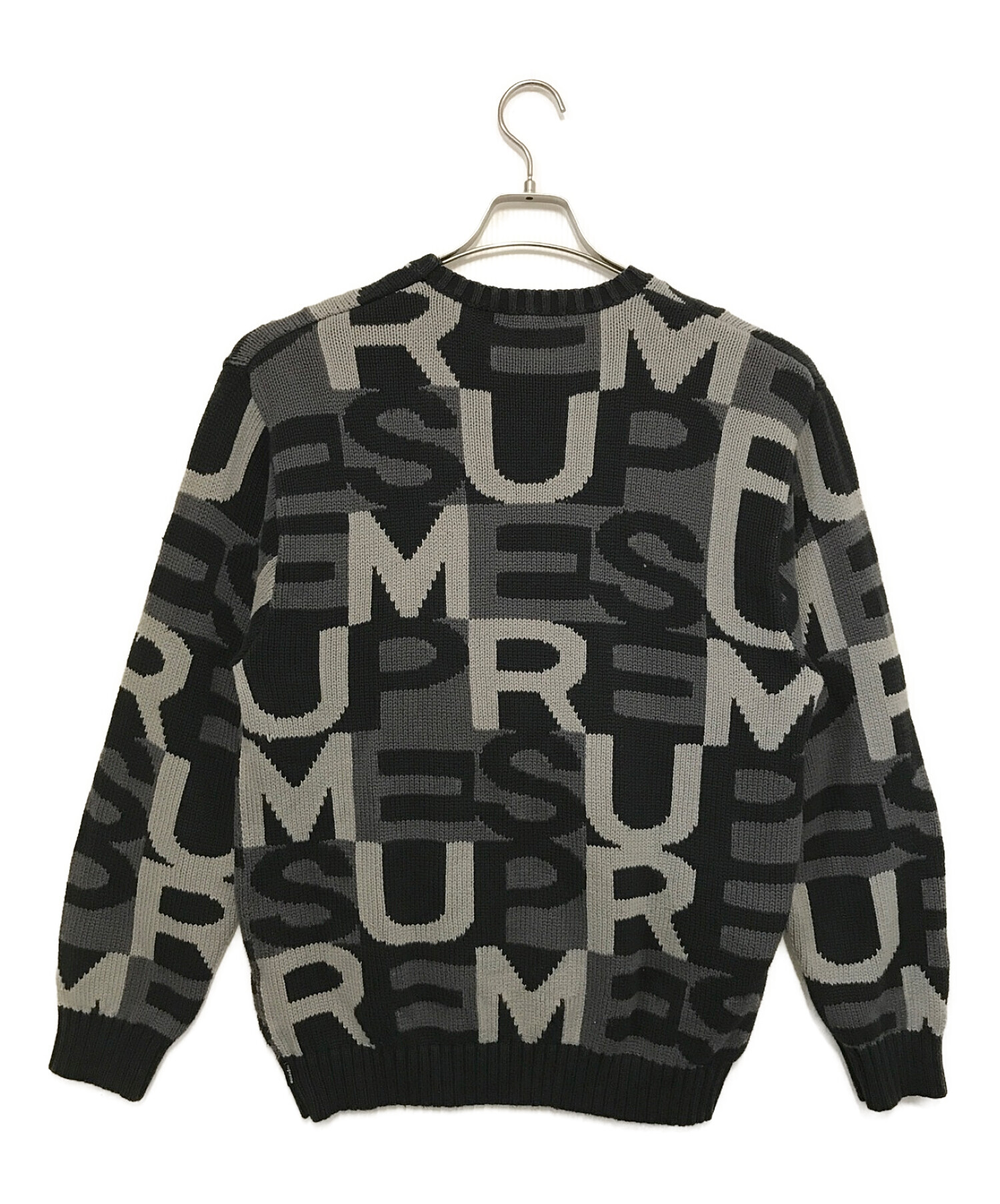 SUPREME (シュプリーム) Big Letters Sweater ブラック×グレー サイズ:M