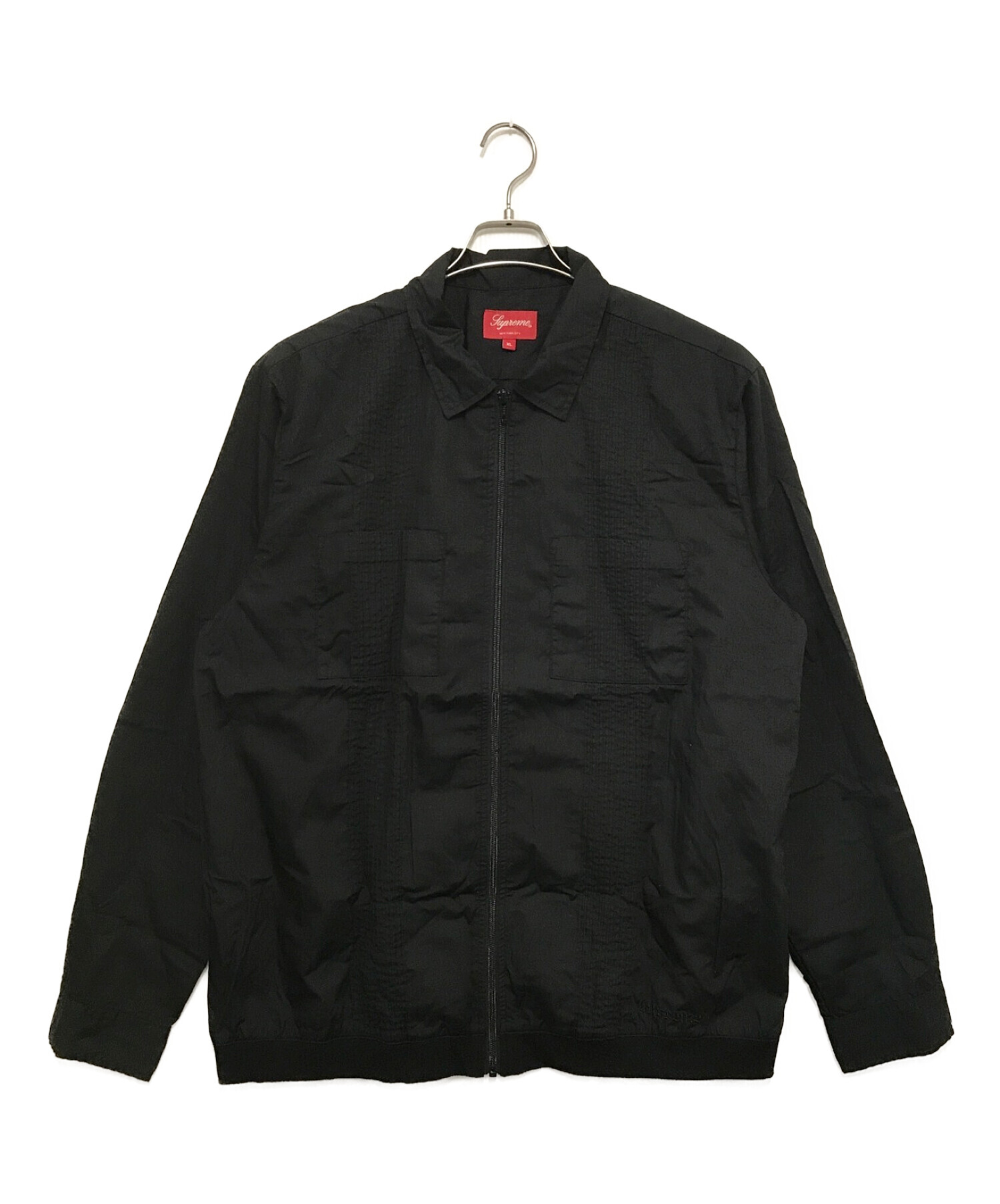 SUPREME (シュプリーム) Pin Tuck Zip Up Shirt ブラック サイズ:XL