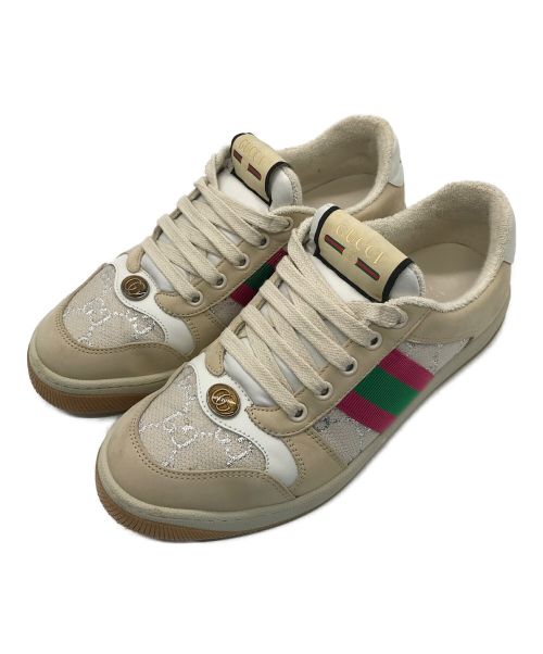 【中古・古着通販】GUCCI (グッチ) Low Screener cream trainer / ス