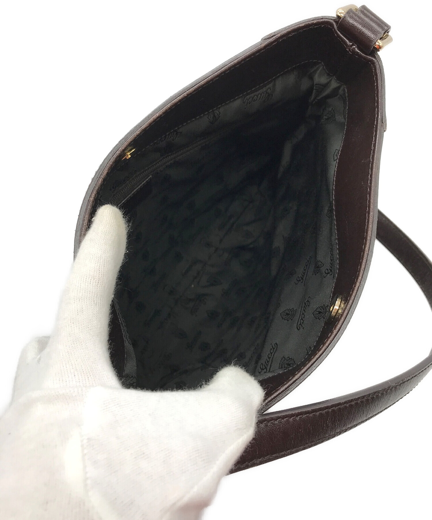 中古・古着通販】GUCCI (グッチ) ハラコワンショルダーバッグ ブラウン