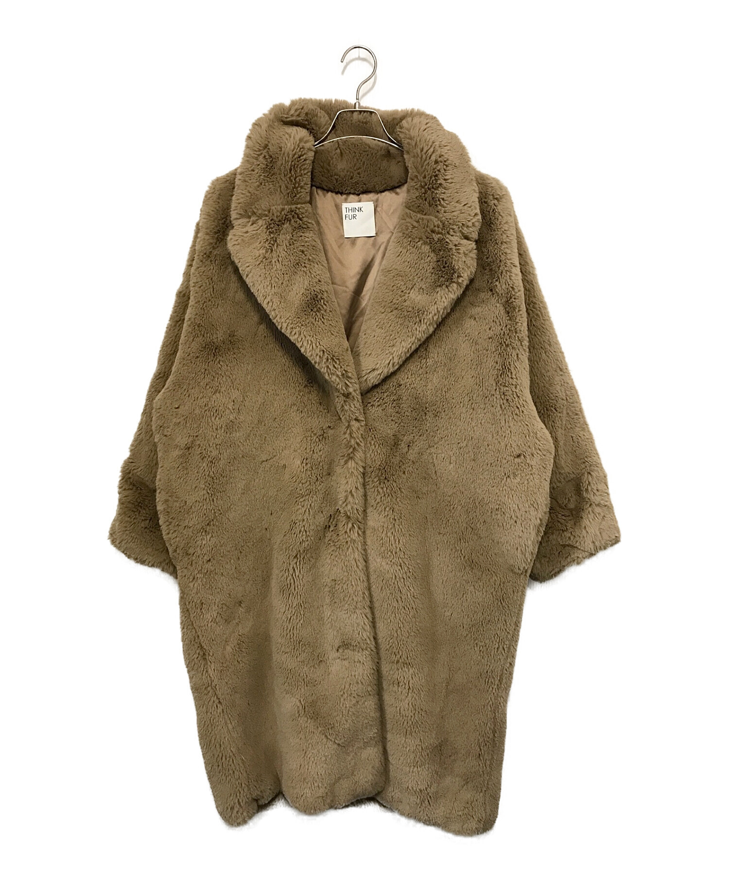 THINK FUR (シンクファー) Eco Fur Tailored Coat/エコ ファー テーラード コート ブラウン サイズ:M