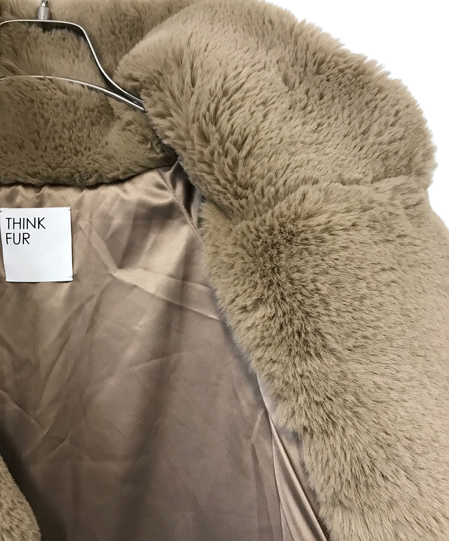 THINK FUR (シンクファー) Eco Fur Tailored Coat/エコ ファー テーラード コート ブラウン サイズ:M