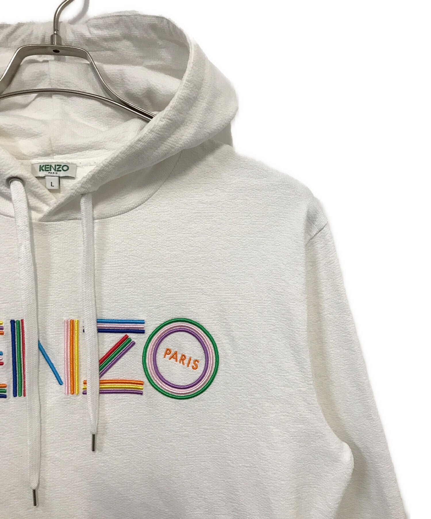 中古・古着通販】KENZO (ケンゾー) ロゴプルオーバーパーカー ホワイト