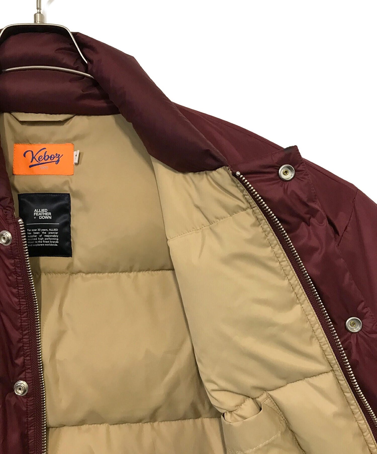 中古・古着通販】KEBOZ (ケボズ) DOWN JACKET バーガンディー サイズ:M｜ブランド・古着通販 トレファク公式【TREFAC  FASHION】スマホサイト