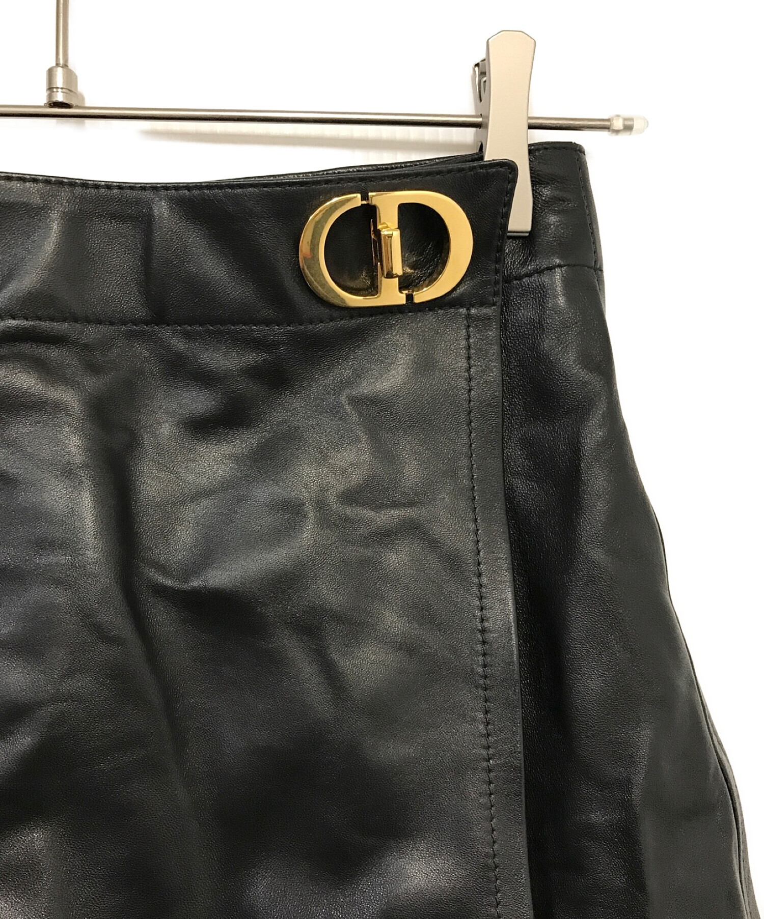 Christian Dior (クリスチャン ディオール) ラムスキンCDバックルショートパンツ ブラック サイズ:34