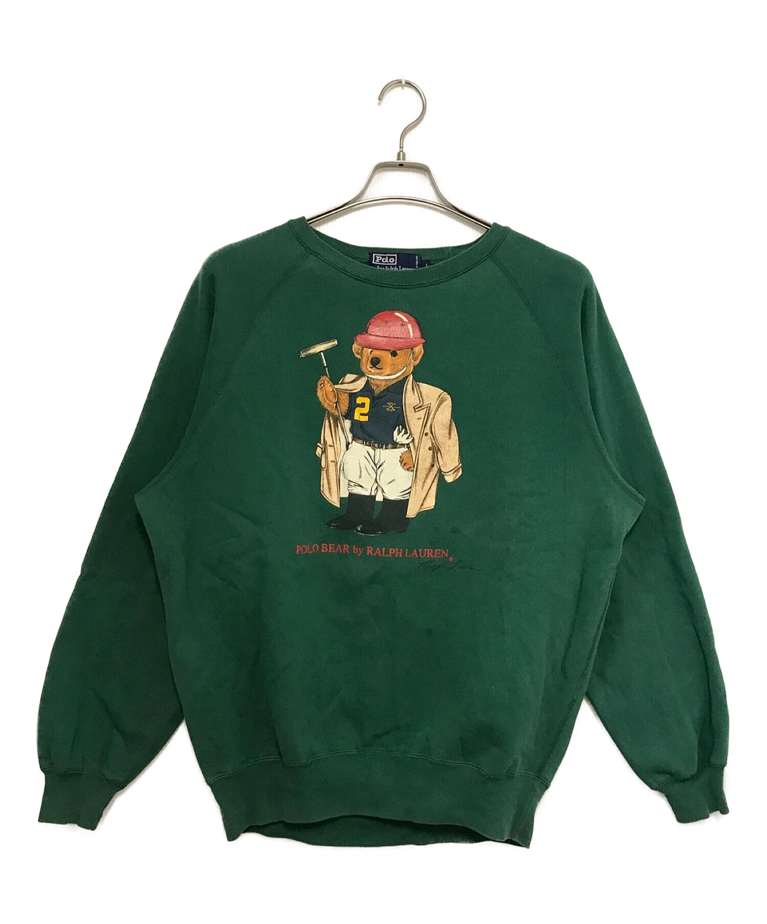 中古・古着通販】POLO RALPH LAUREN (ポロ・ラルフローレン) ポロベアクルーネックスウェット グリーン サイズ:Ⅼ｜ブランド・古着通販  トレファク公式【TREFAC FASHION】スマホサイト