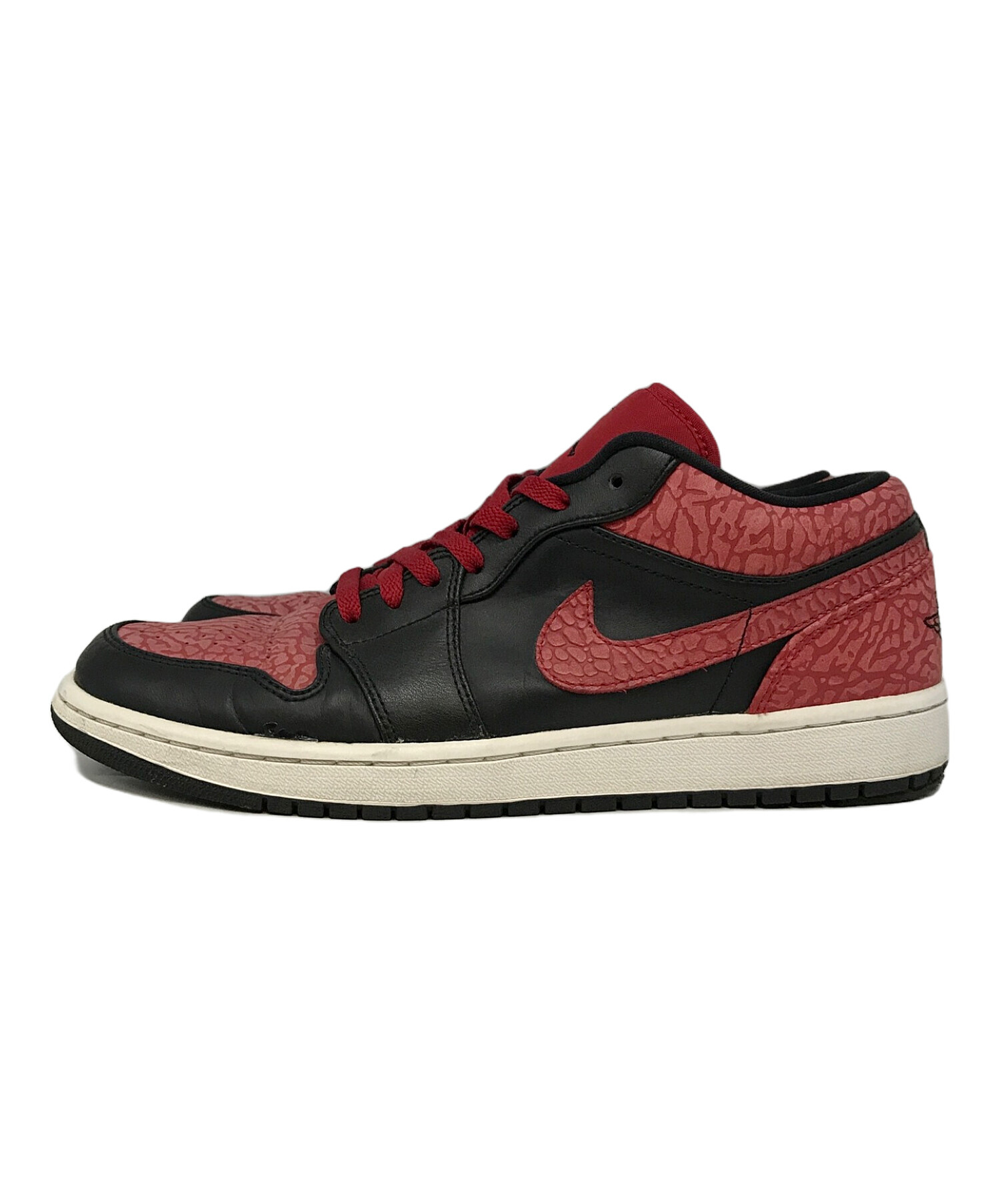 NIKE (ナイキ) AIR JORDAN 1 LOW BRED ELEPHANT PRINT/エア ジョーダン ワン ロウ ブレッド エレファント  プリント レッド サイズ:28.5cm