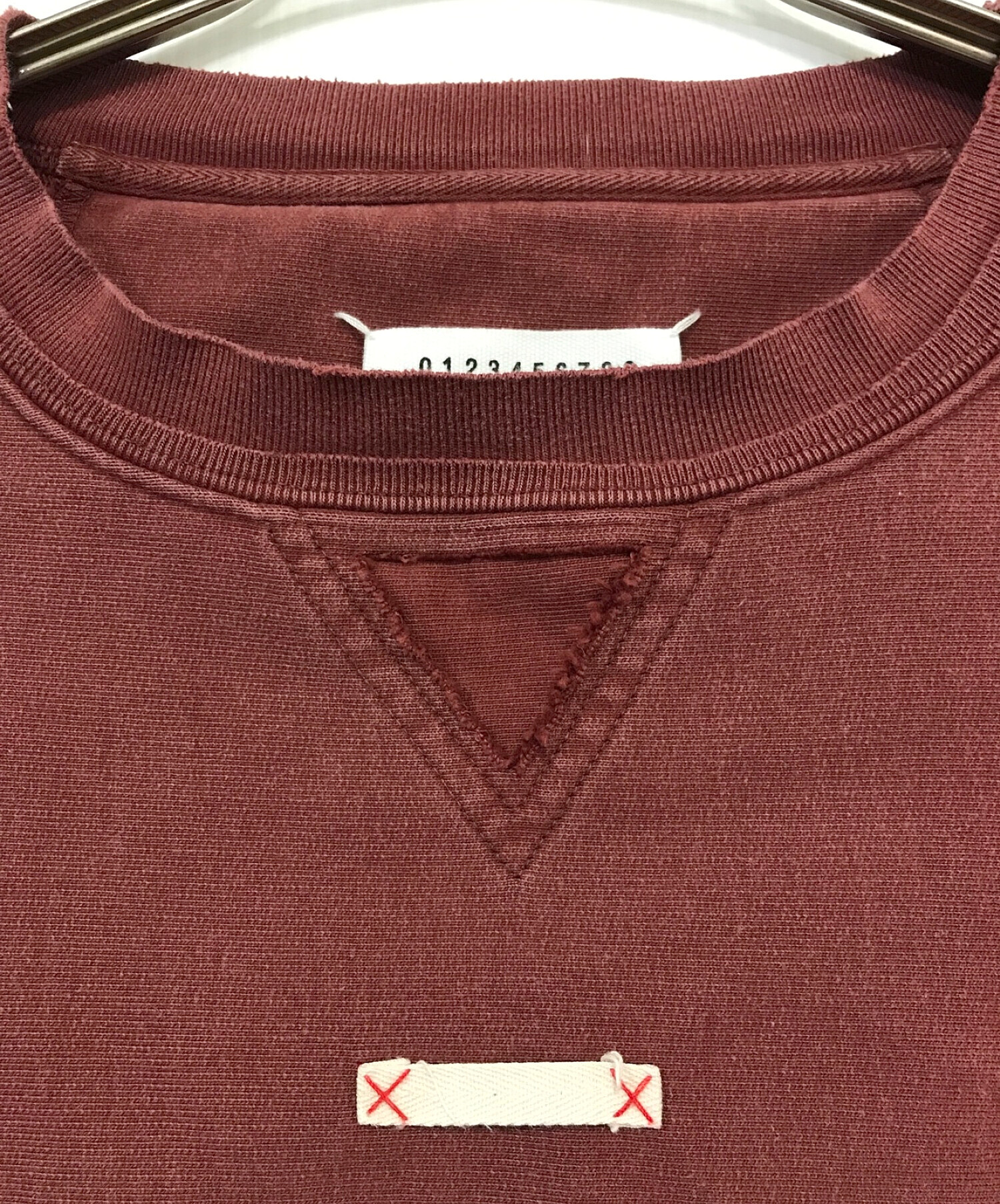 Maison Margiela (メゾンマルジェラ) NAME TAG CREW SWEAT/ネーム タグ クルー スウェット レッド サイズ:50