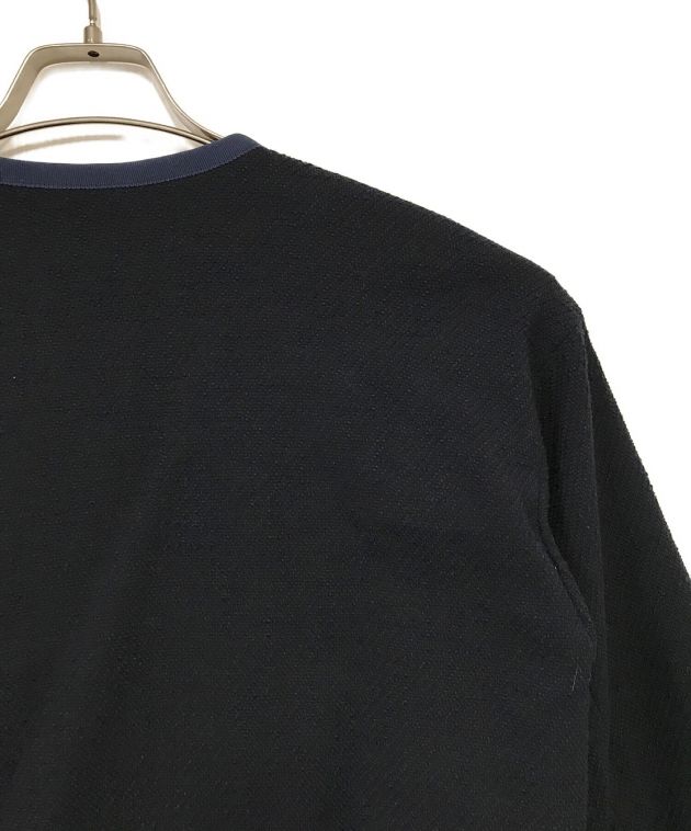 Traditional Weatherwear (トラディショナルウェザーウェア) ノーカラーツイードジャケット ブラック×ネイビー サイズ:S