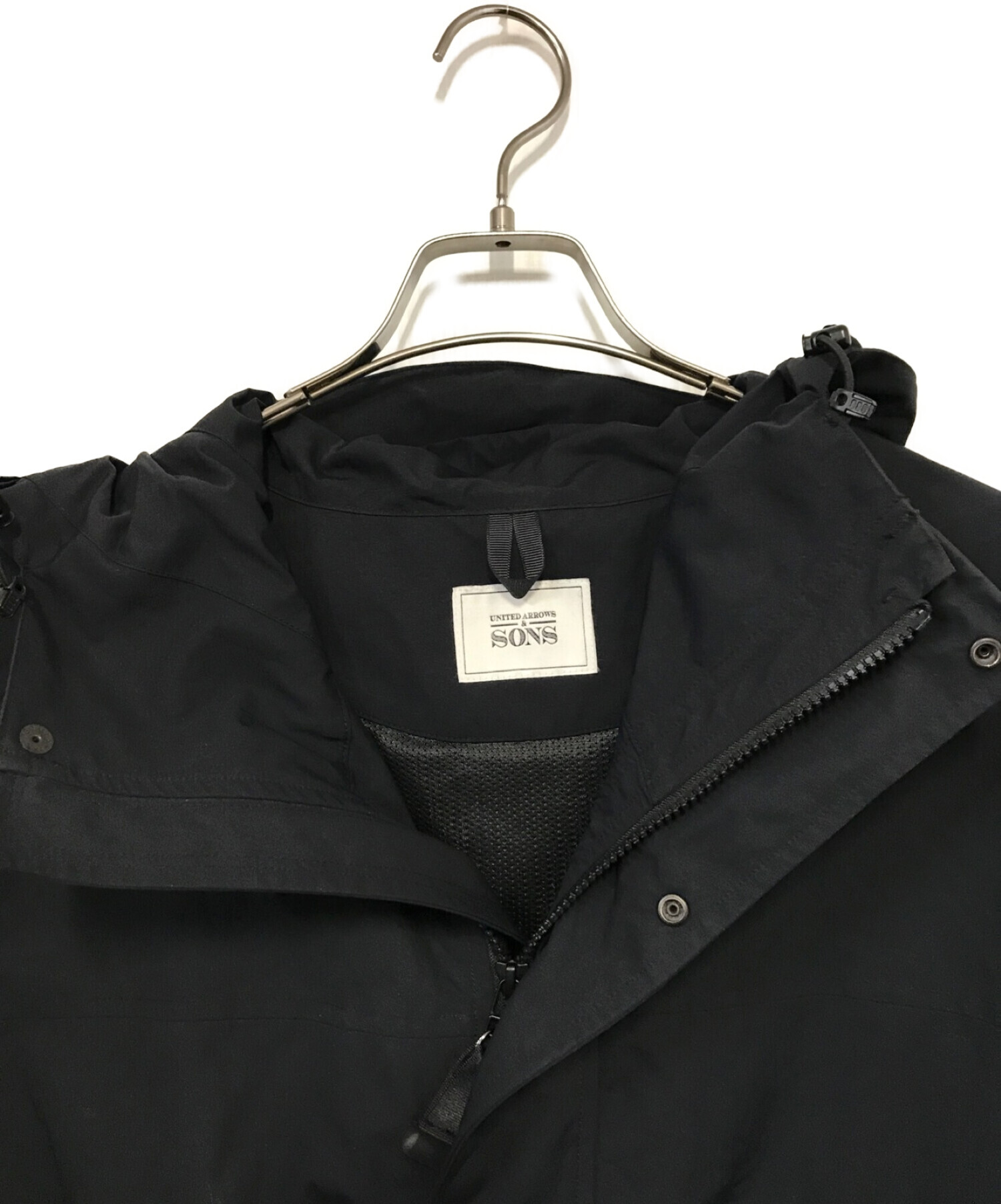 中古・古着通販】UNITED ARROWS & SONS (ユナイテッドアローズ アンド サンズ) フーデッドジャケット ブラック  サイズ:Ｍ｜ブランド・古着通販 トレファク公式【TREFAC FASHION】スマホサイト